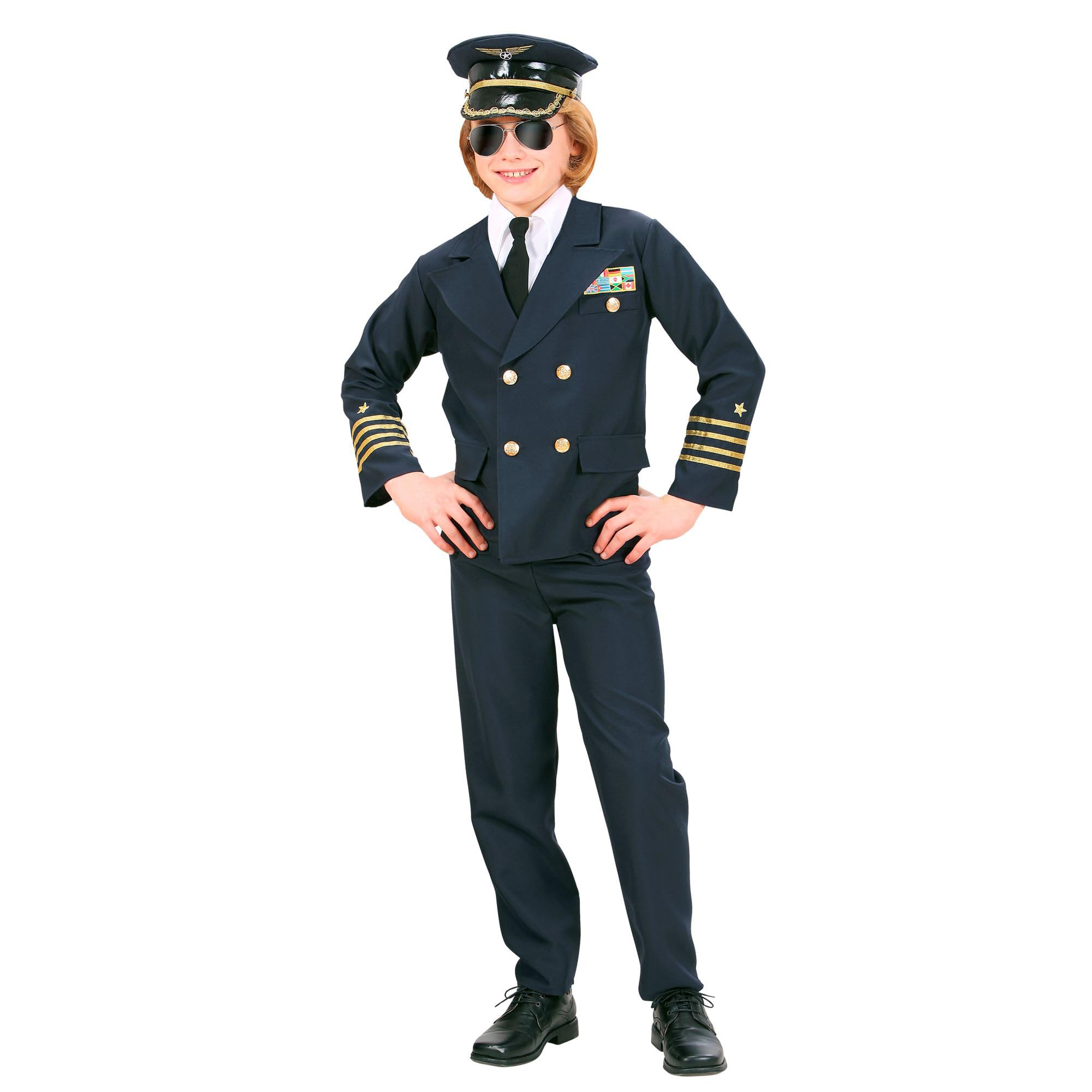 W WIDMANN MILANO Party Fashion - costume da pilota, uniforme, capitano, professione, costume in maschera per bambini