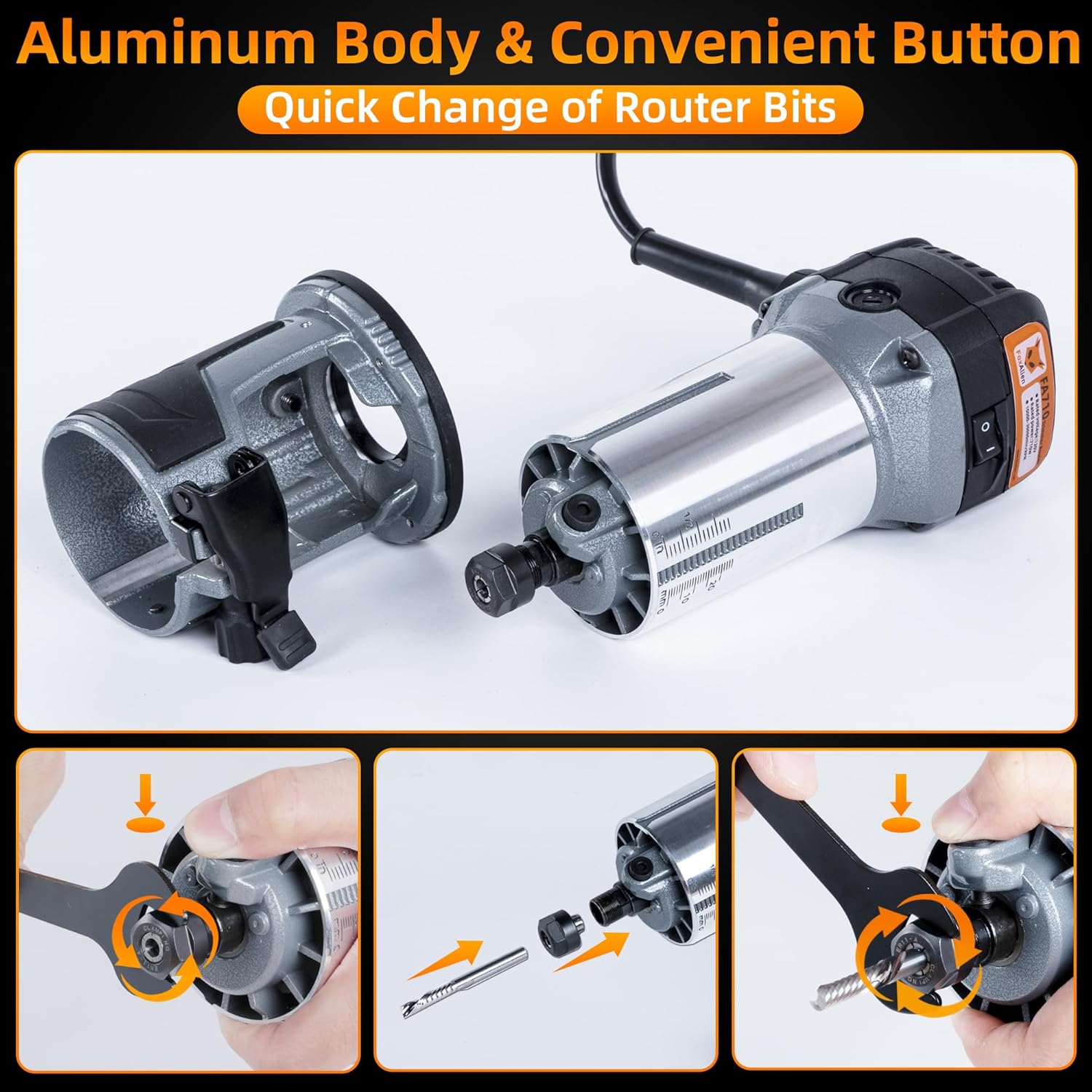 Foxalien Compact Palm Router 1 HP 710W 65mm - immagine 6