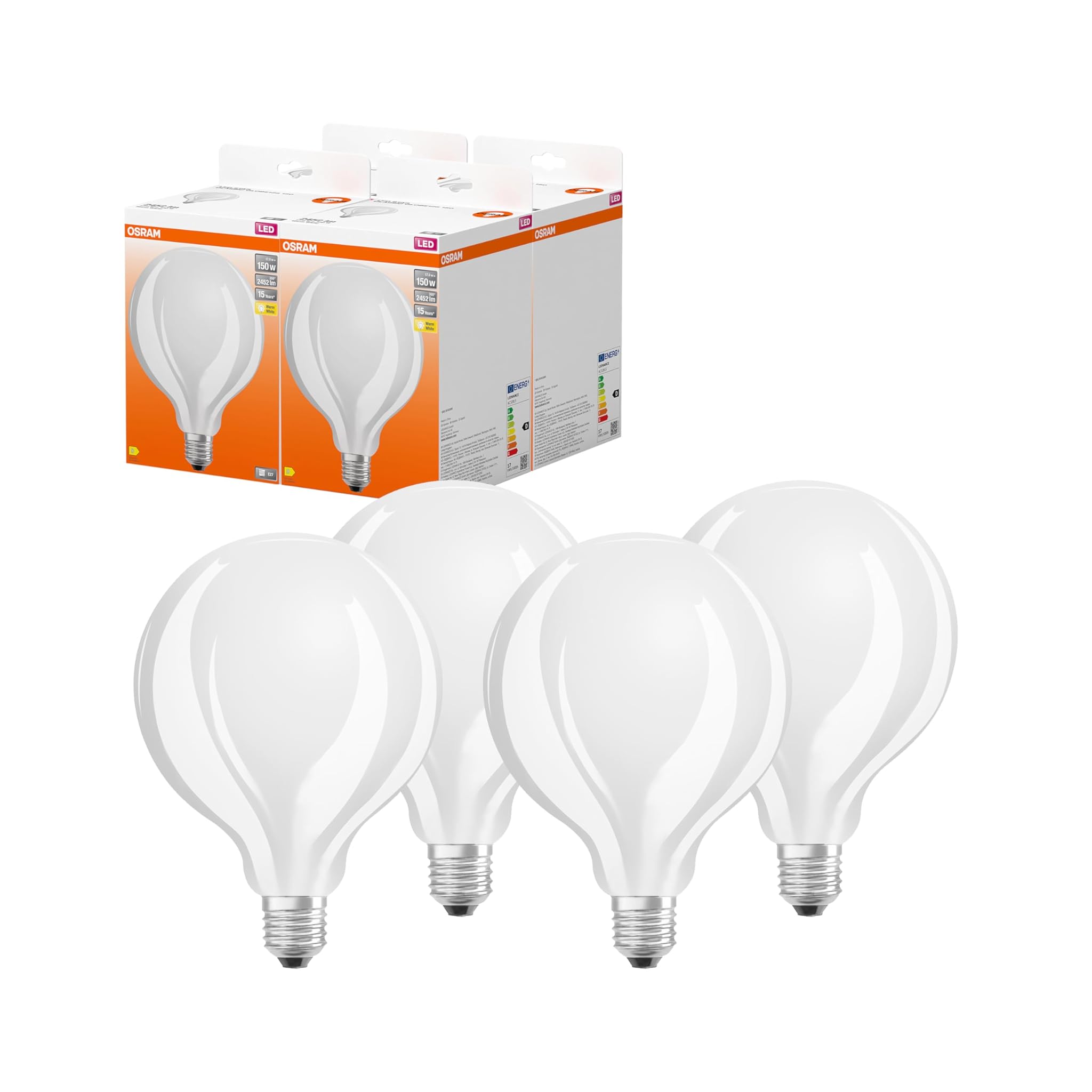 Osram LED Star GLOBE125 E27, 4 Pezzi