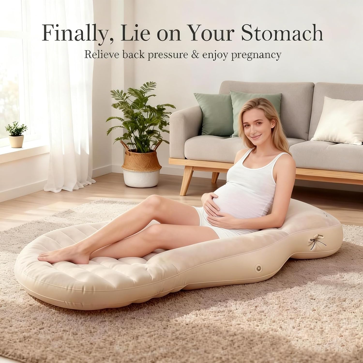 Cuscino Gonfiabile per Gravidanza con Apertura Addominale - immagine 6