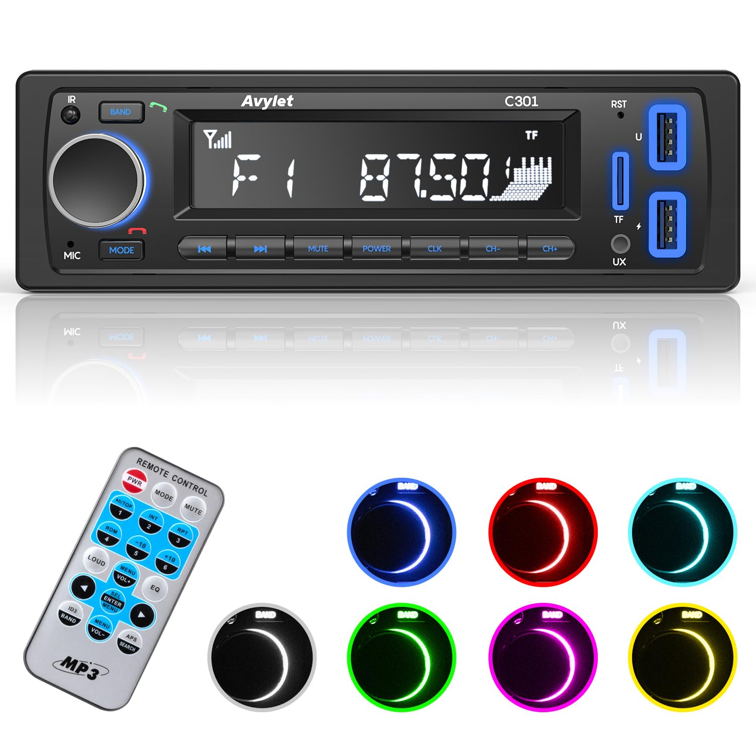 Avylet Autoradio Bluetooth 5.0 Vivavoce 4x60W