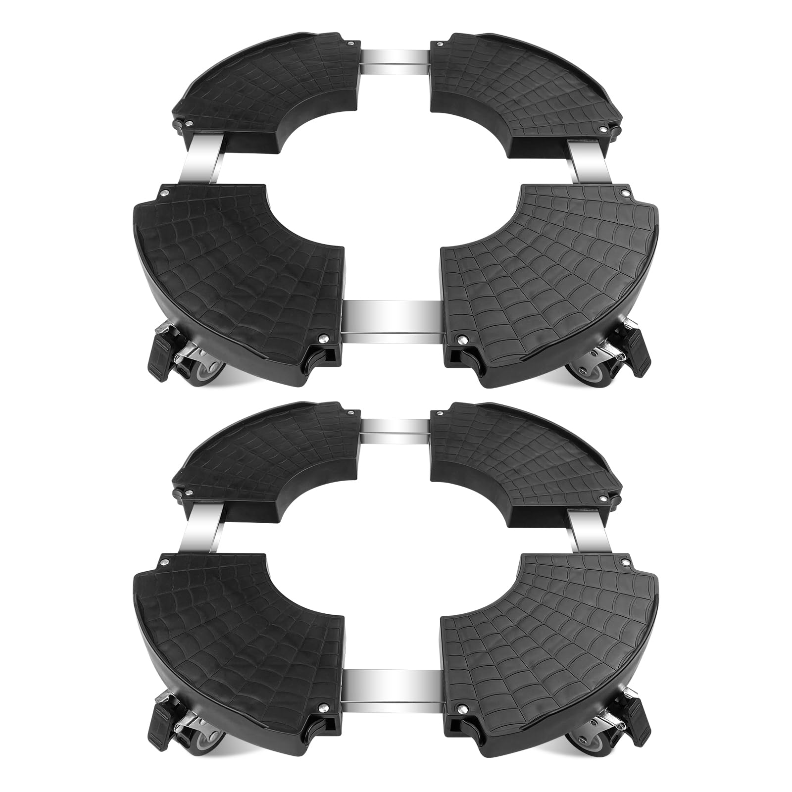 Fousenuk Sottovaso con Ruote 250kg - 2 Pezzi, Nero