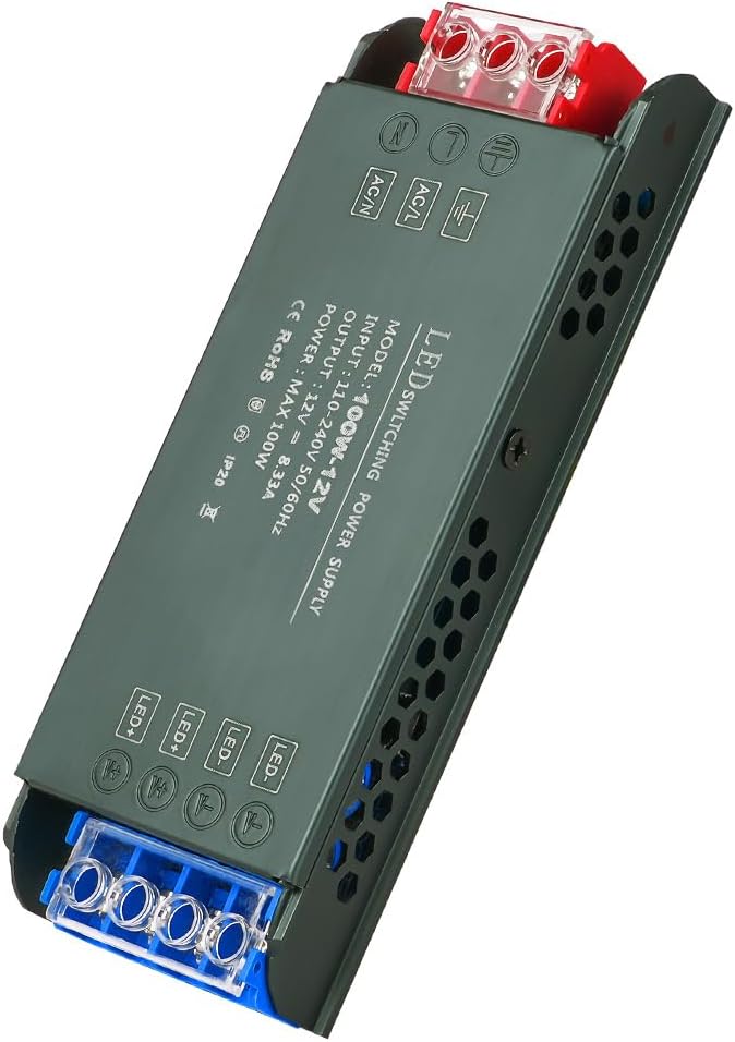 Uraqt Trasformatore LED da 220V a 12V 100W Ultra Sottile - immagine 1