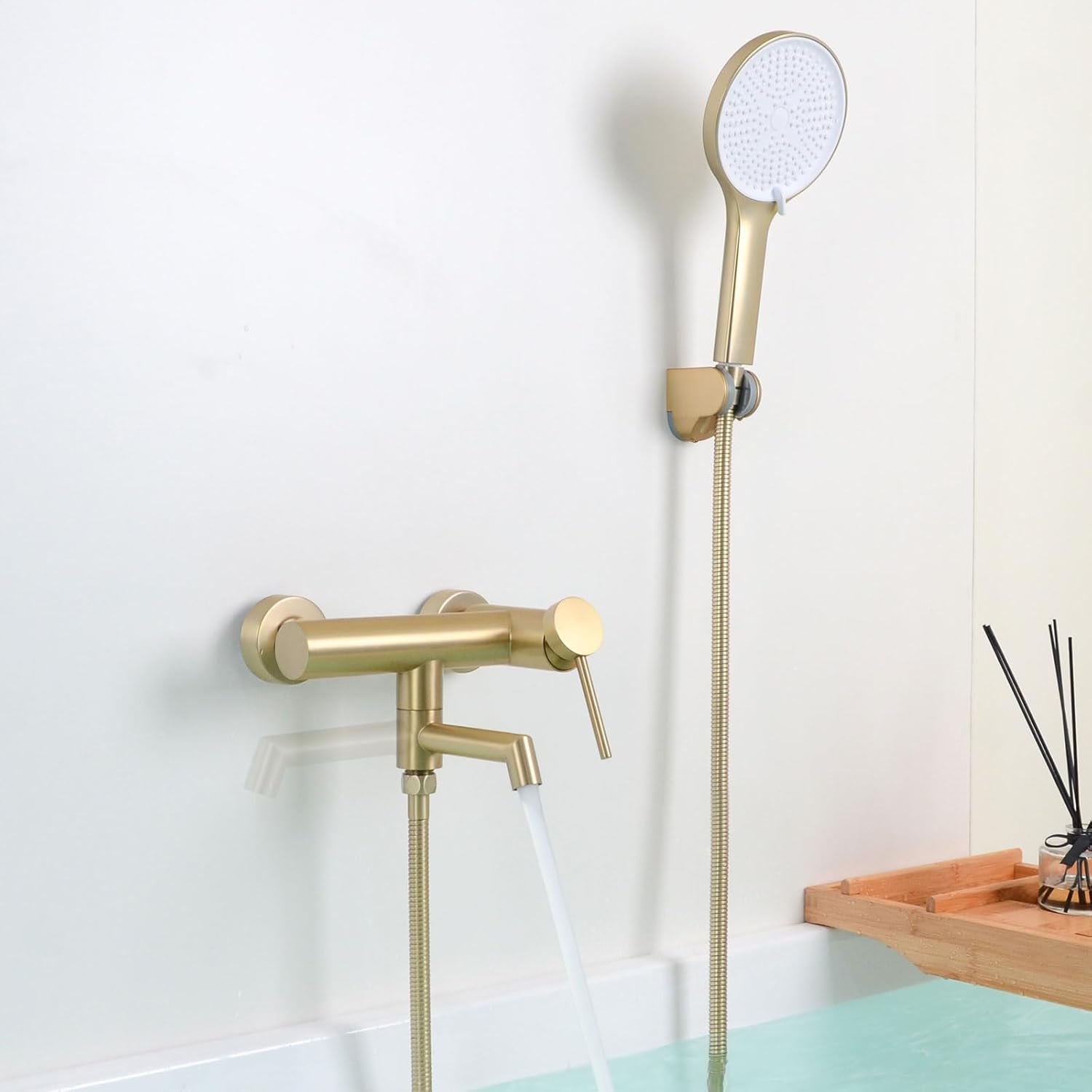 Shanfo Rubinetto Vasca con Doccetta Oro Spazzolato