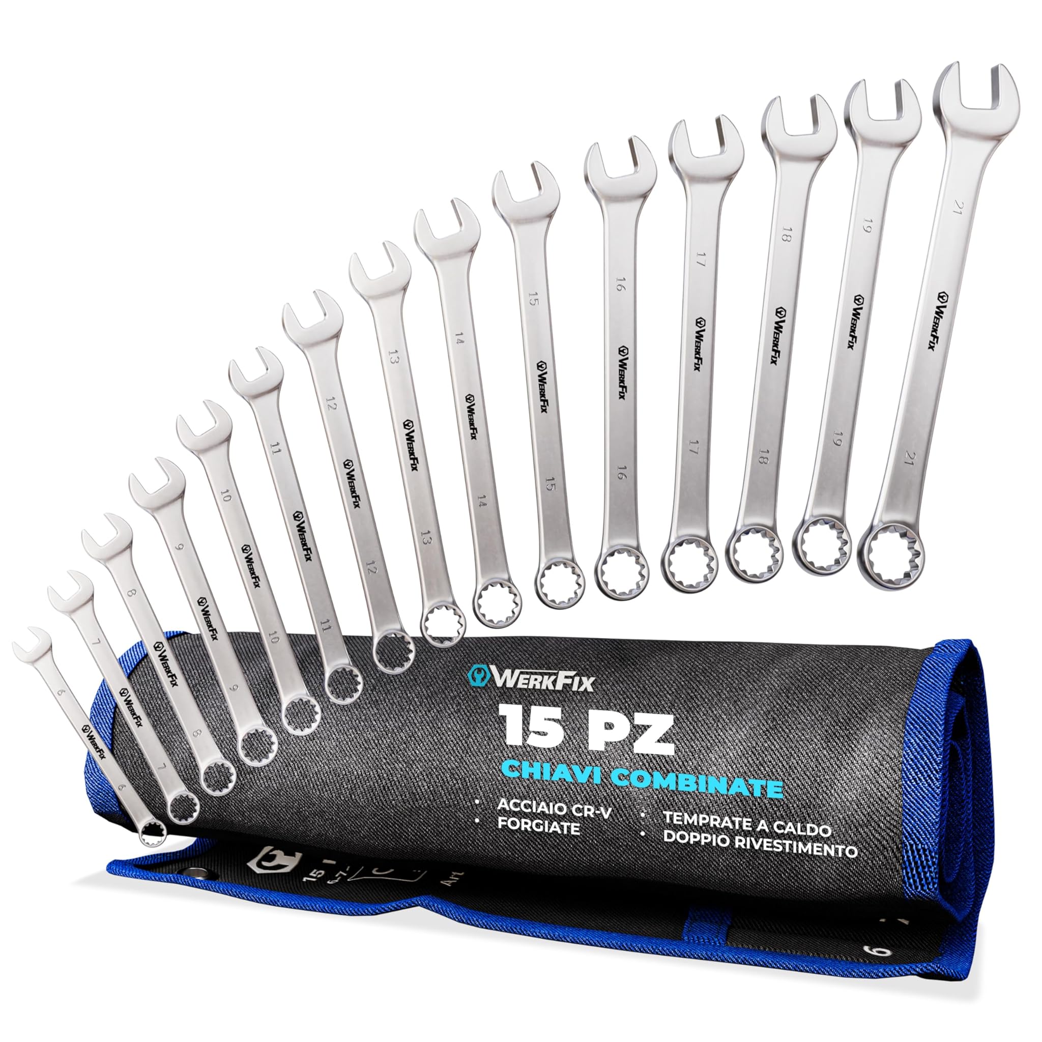 Werkfix Set 15 Chiavi Inglesi Combinate 6-21 mm