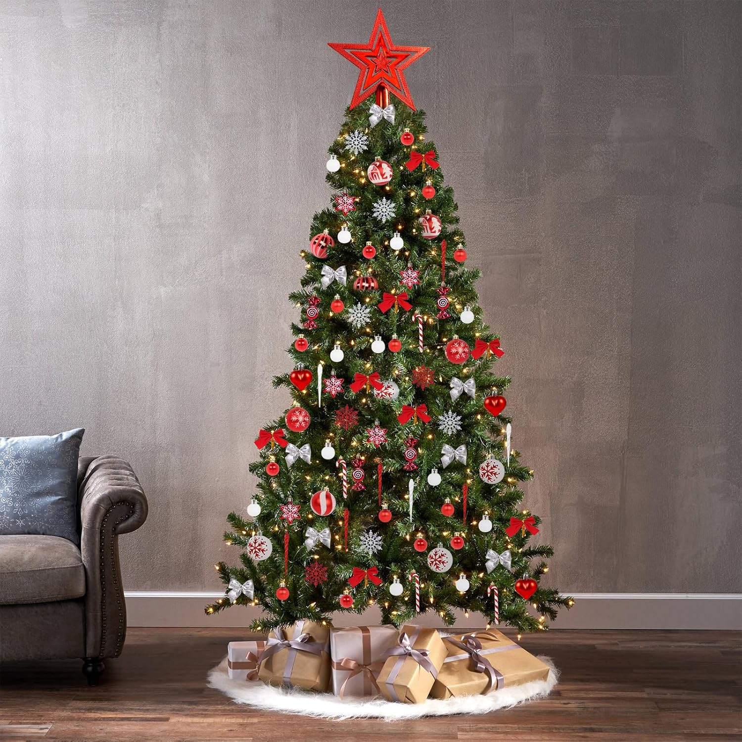 Set 103 Pezzi Palline di Natale Rosso e Bianco - immagine 6