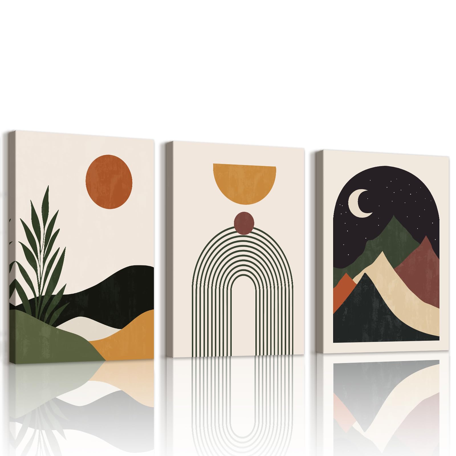 WENGTIAO 3 Quadri su Tela Boho Astratto 40x60cm