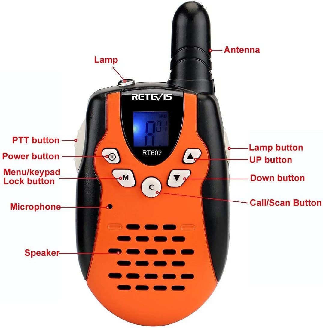 Retevis RT602 Walkie Talkie Bambini Ricaricabile, Arancione - immagine 2