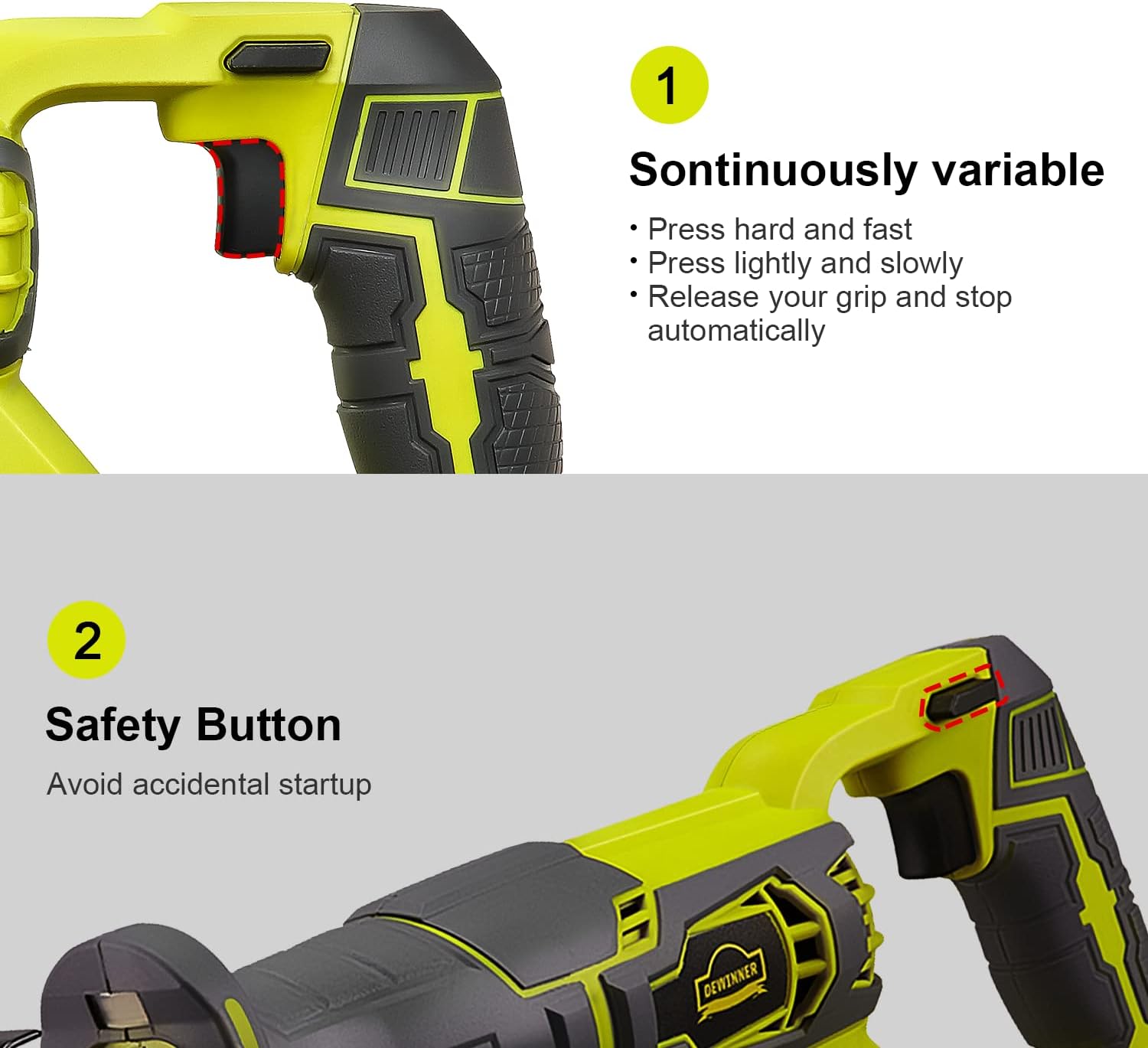 Dewinner Sega Sciabola Senza Fili 20V 2.0Ah - immagine 4