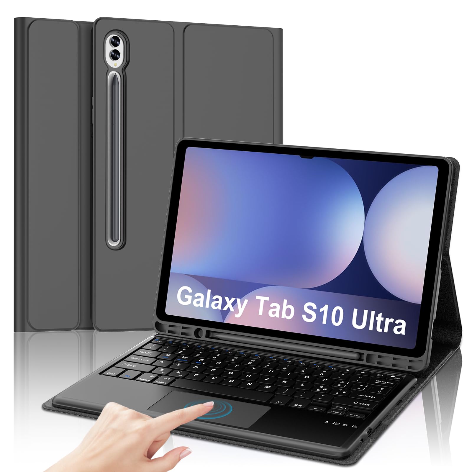 Jademall Custodia Tastiera con Trackpad per Samsung Tab S10 Ultra
