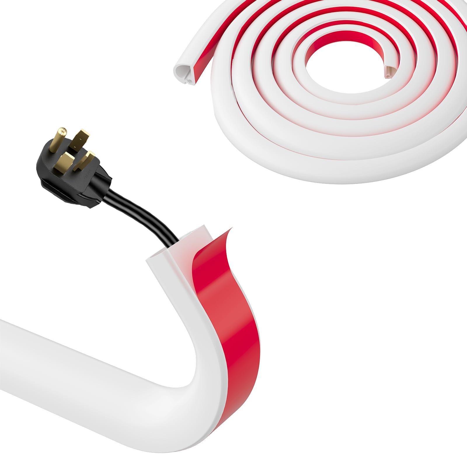 Canalina Passacavi Adesiva Bianca 4M Flessibile