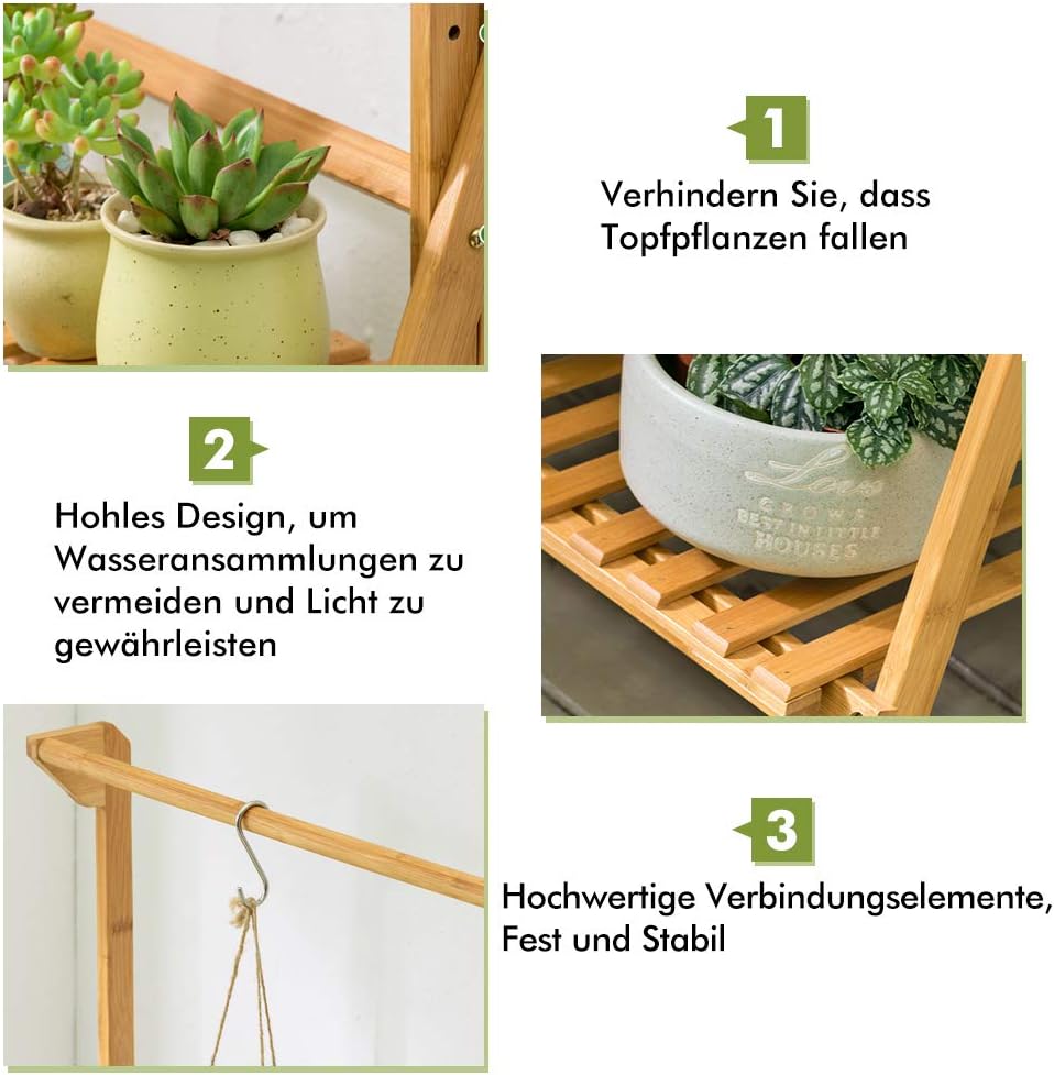 Greensen Scaffale per Piante a Gradini Pieghevole - immagine 3