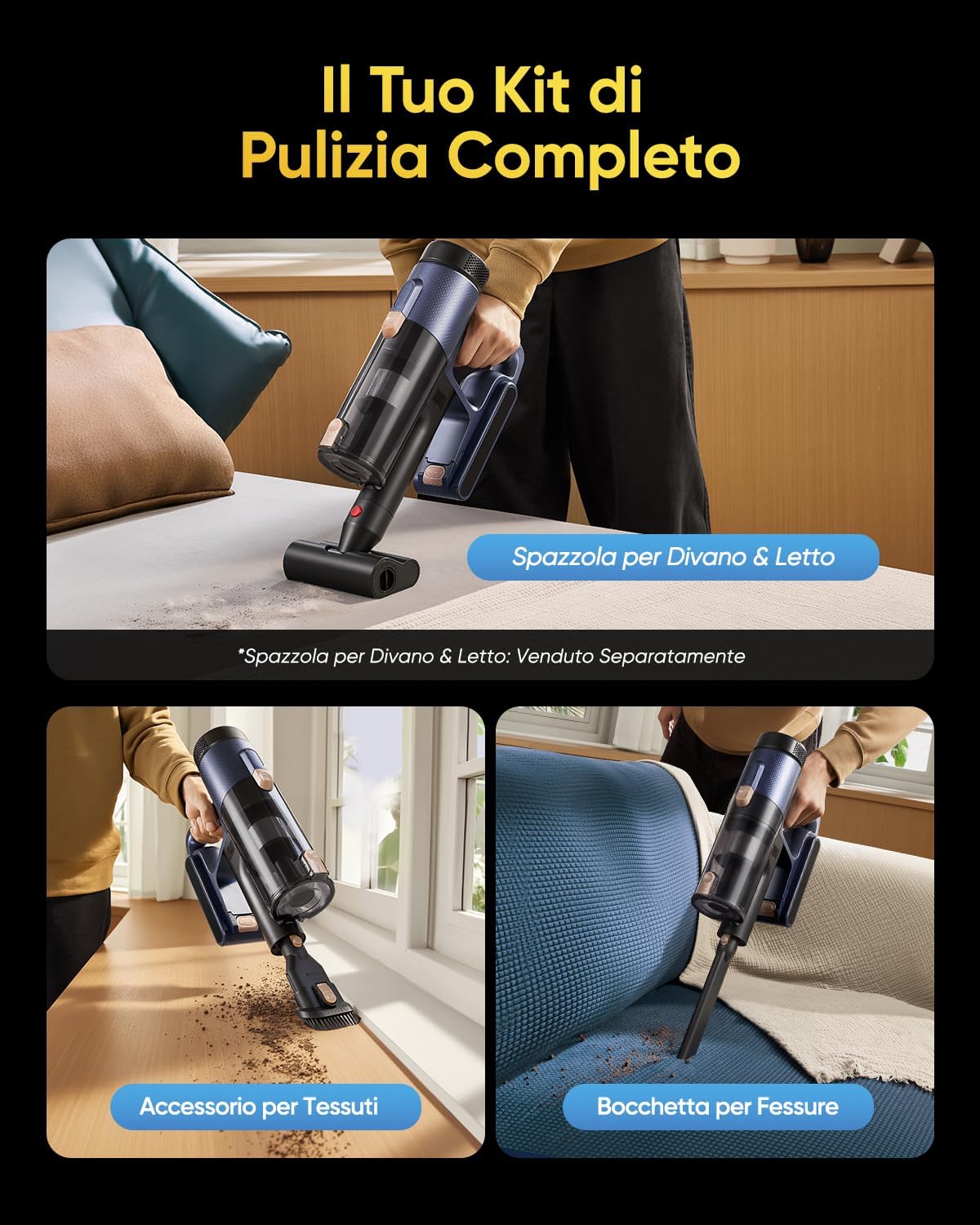 Vexilar Aspirapolvere Senza Fili 58000Pa 50min Ultraleggero - immagine 6