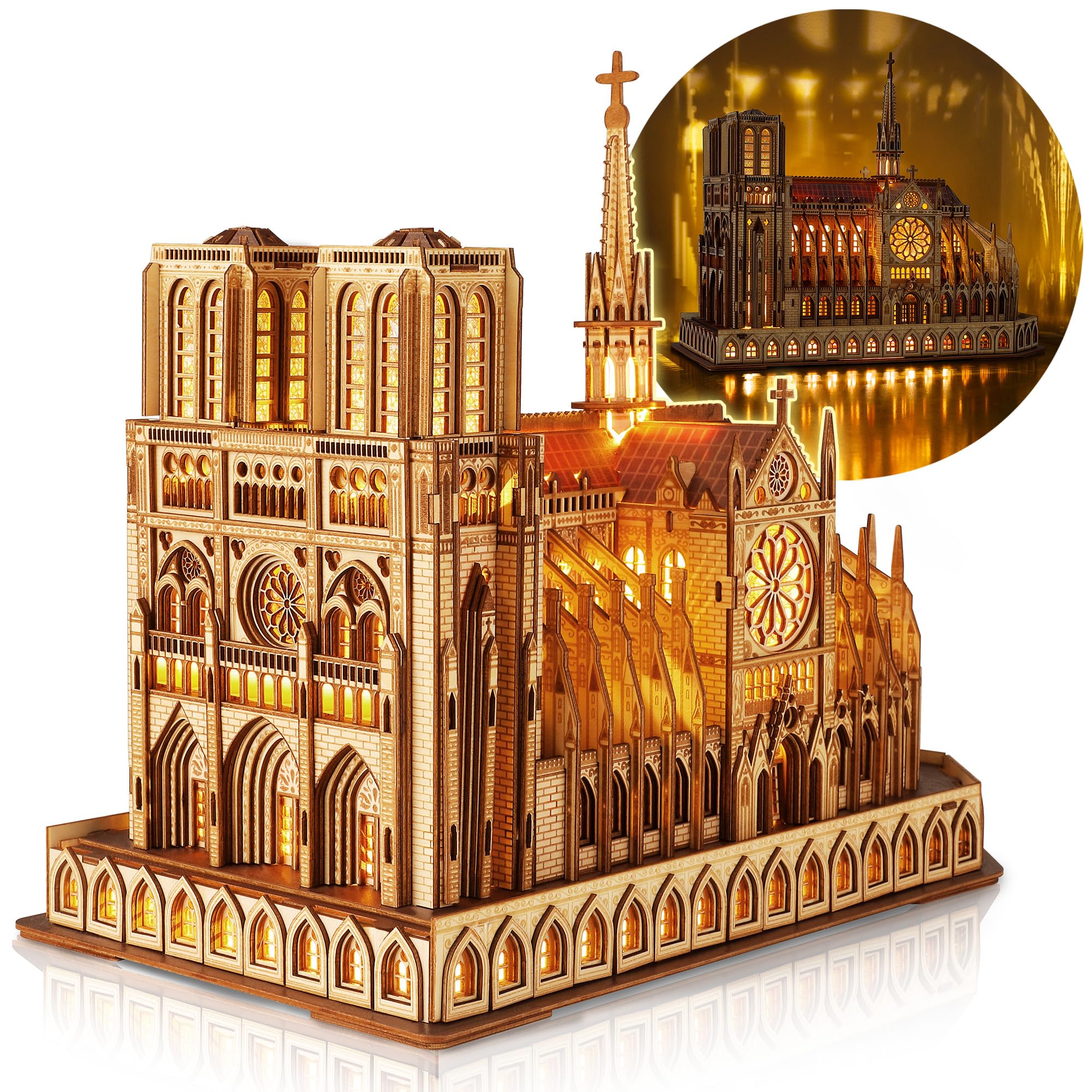 Funpola LED 3D Puzzle in Legno Notre Dame de Paris