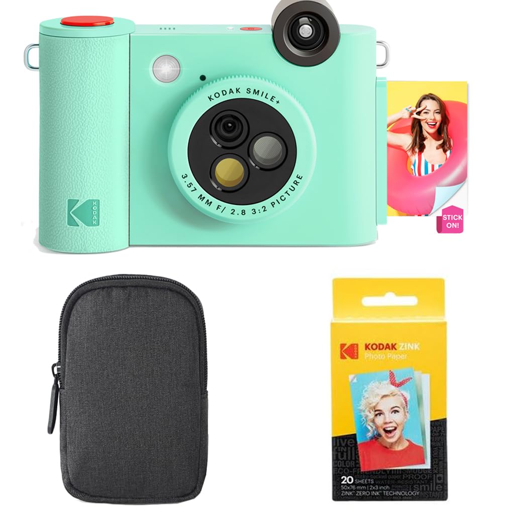 Kodak Smile+ 2-in-1 Fotocamera & Stampante Bluetooth 10MP, Verde