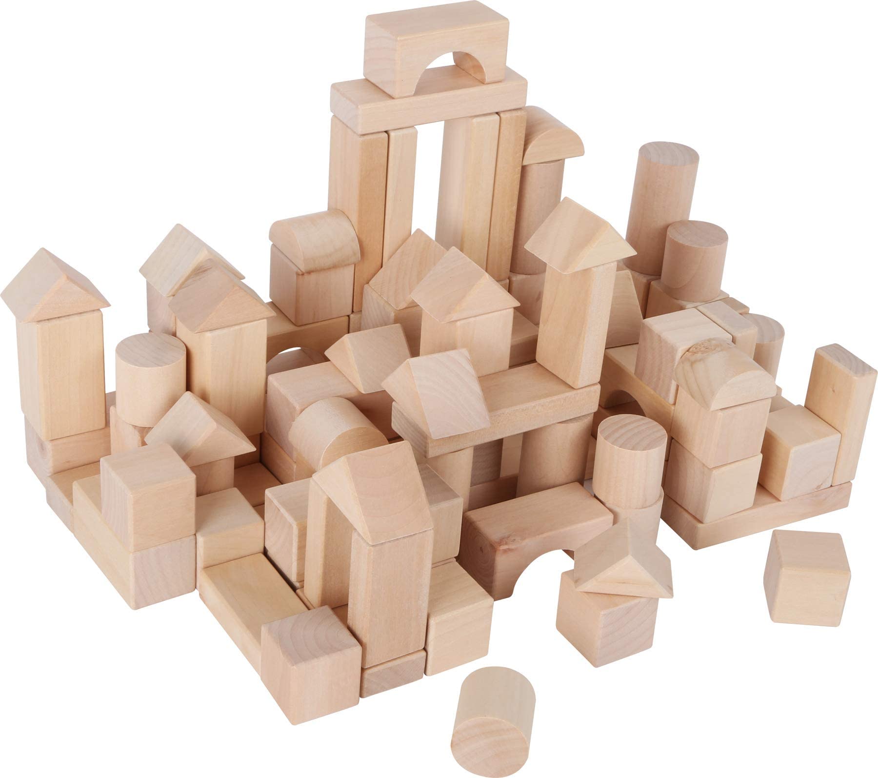 Small Foot 7073 - Sacchetto Cubetti Costruzione in Legno Naturale