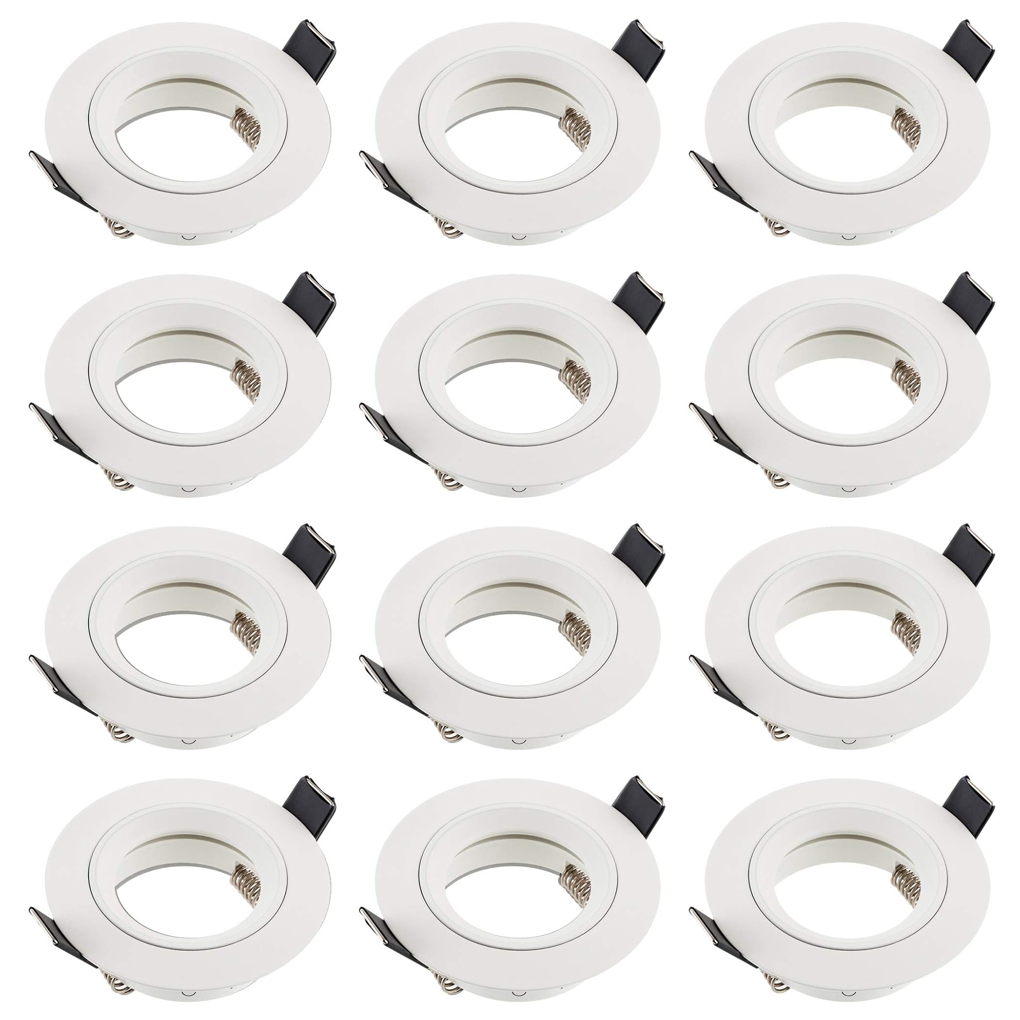 Sebson 12x Faretto Incasso GU10 Alluminio Bianco