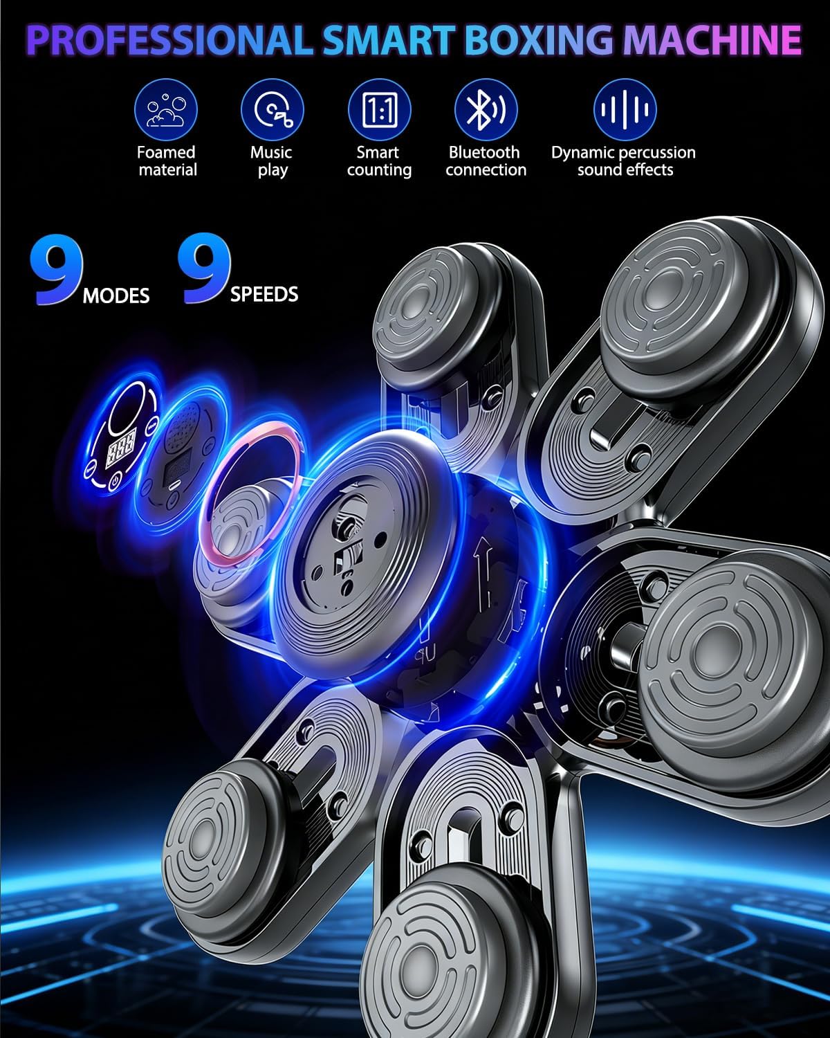 Music Boxing Machine LED Bluetooth con Guanti - immagine 2