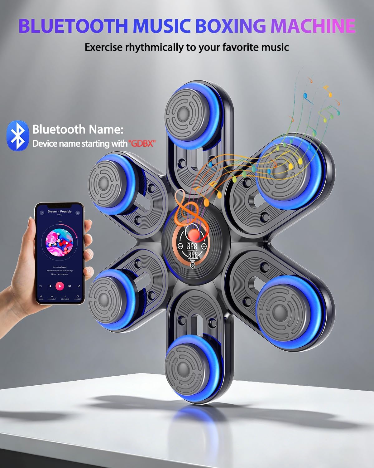 Music Boxing Machine LED Bluetooth con Guanti - immagine 3