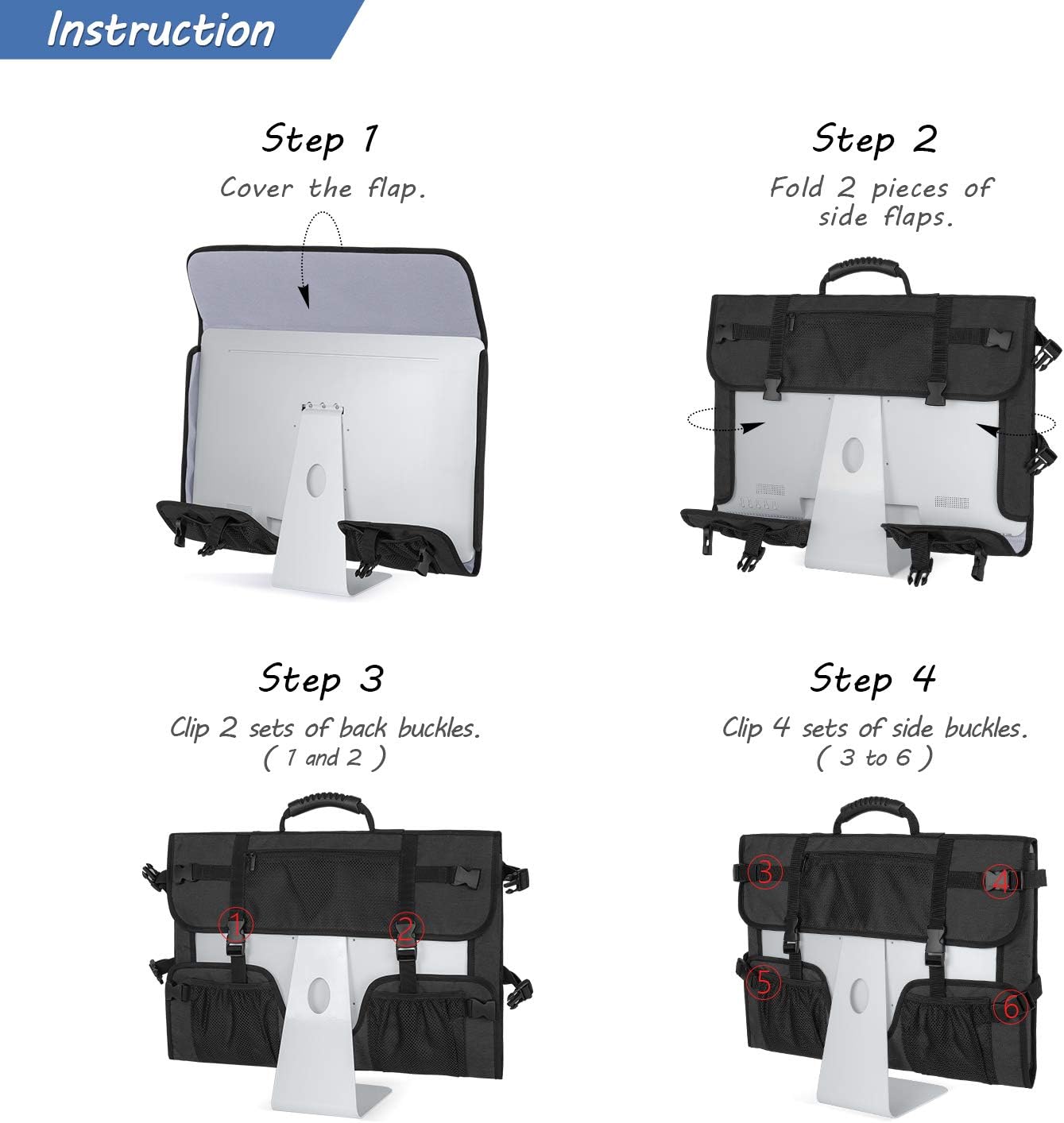 Curmio Borsa da Viaggio per Apple iMac 21.5", Nero - immagine 6