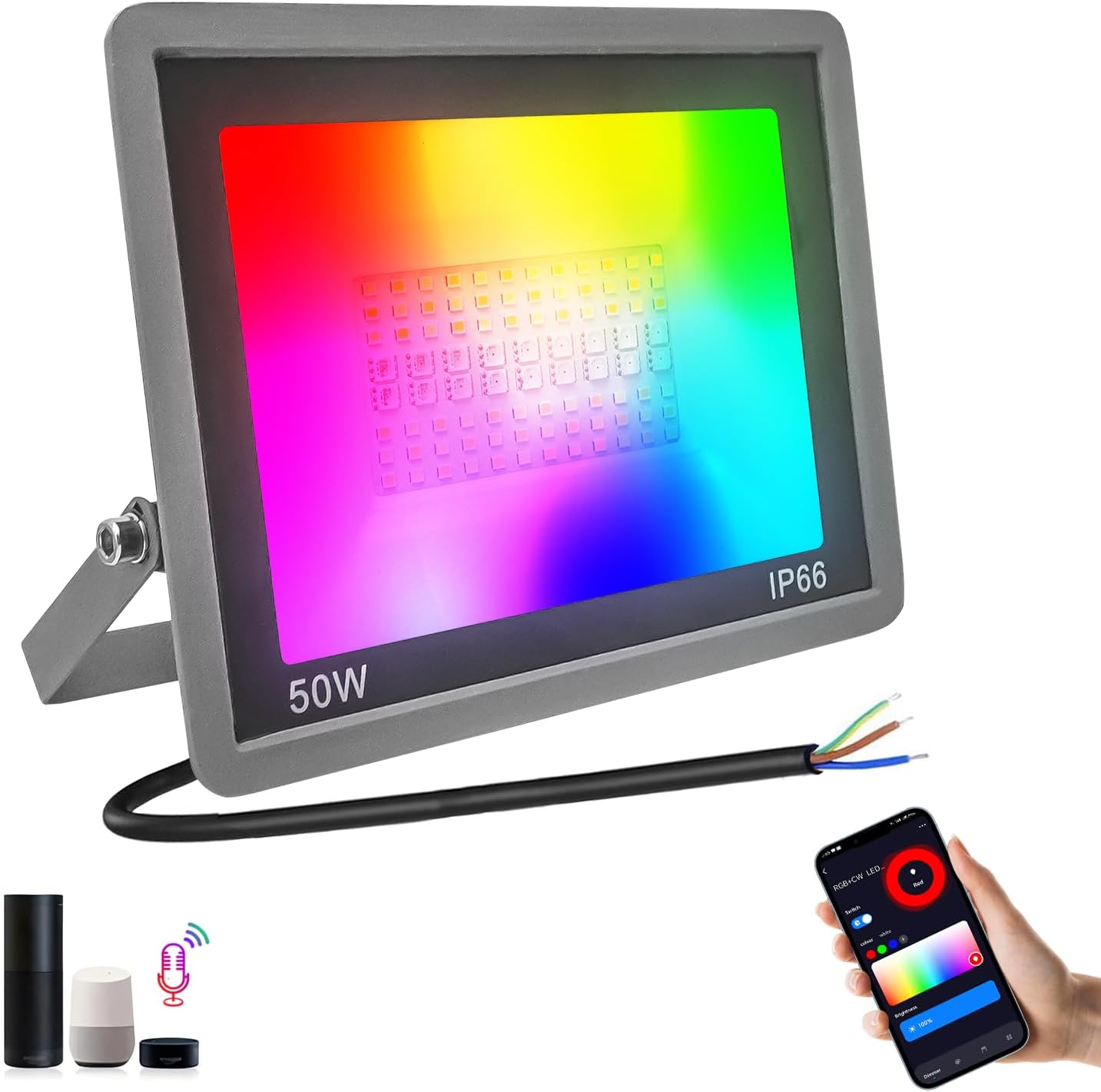 Faretto LED RGB Esterno Smart 100W IP66 - immagine 1
