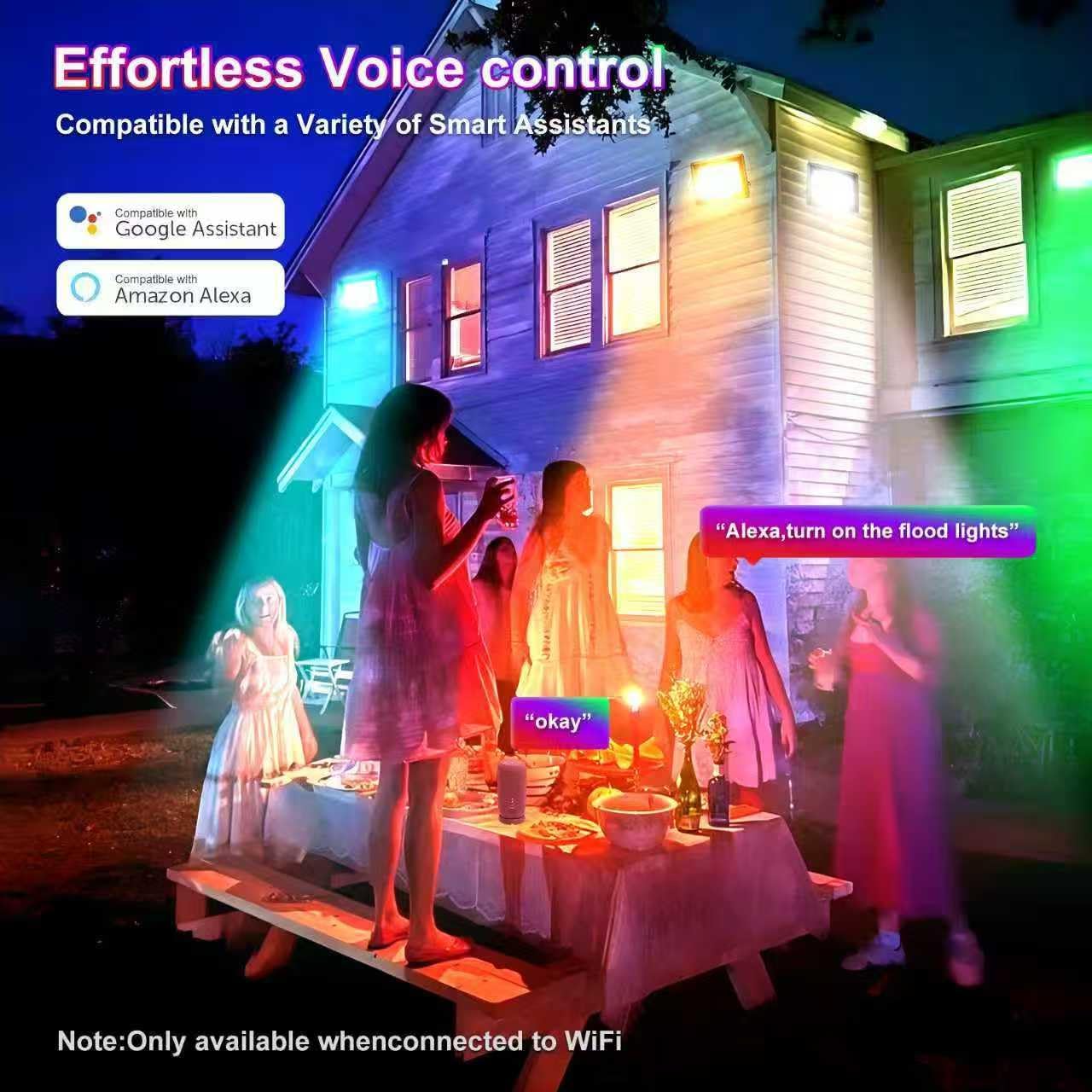 Faretto LED RGB Esterno Smart 100W IP66 - immagine 4