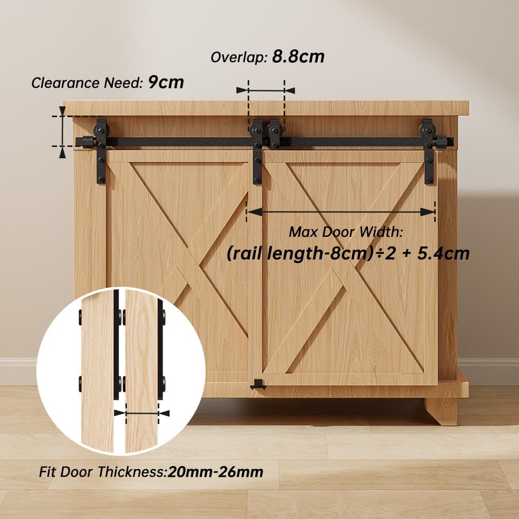 BONIKLUBA Kit Binario per Porta Scorrevole 167.7cm - immagine 5