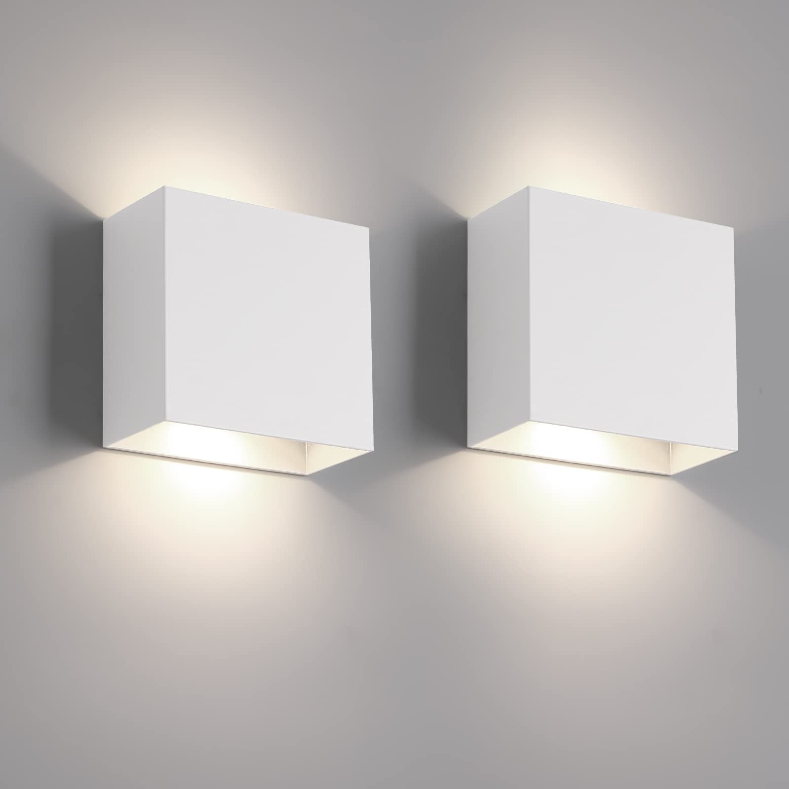 Fupe 2 Pezzi Applique da Parete Interno LED 12W, Bianco Neutro