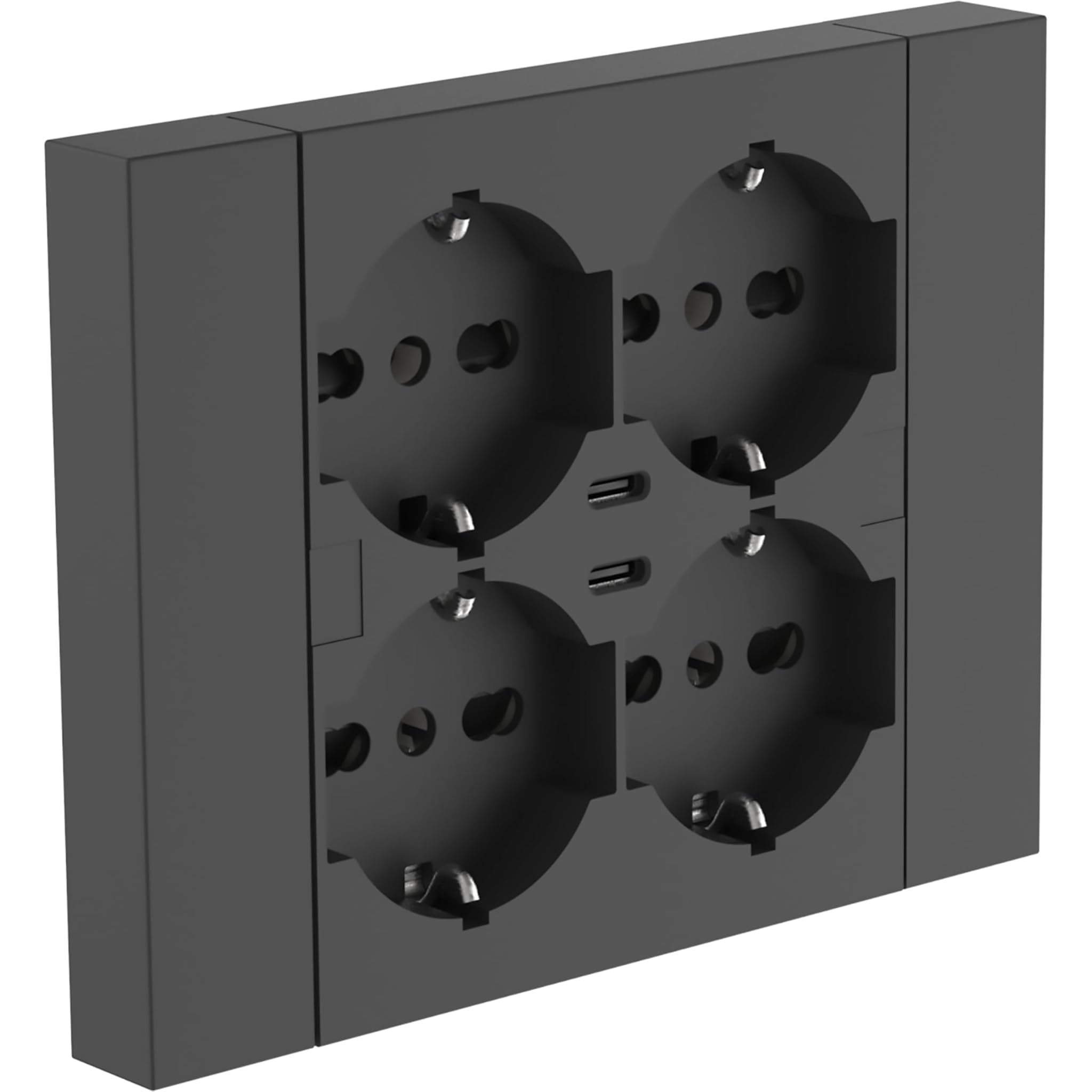 Electraline 22117 Multipresa da Incasso 4 Posti P40 + 2 USB-C