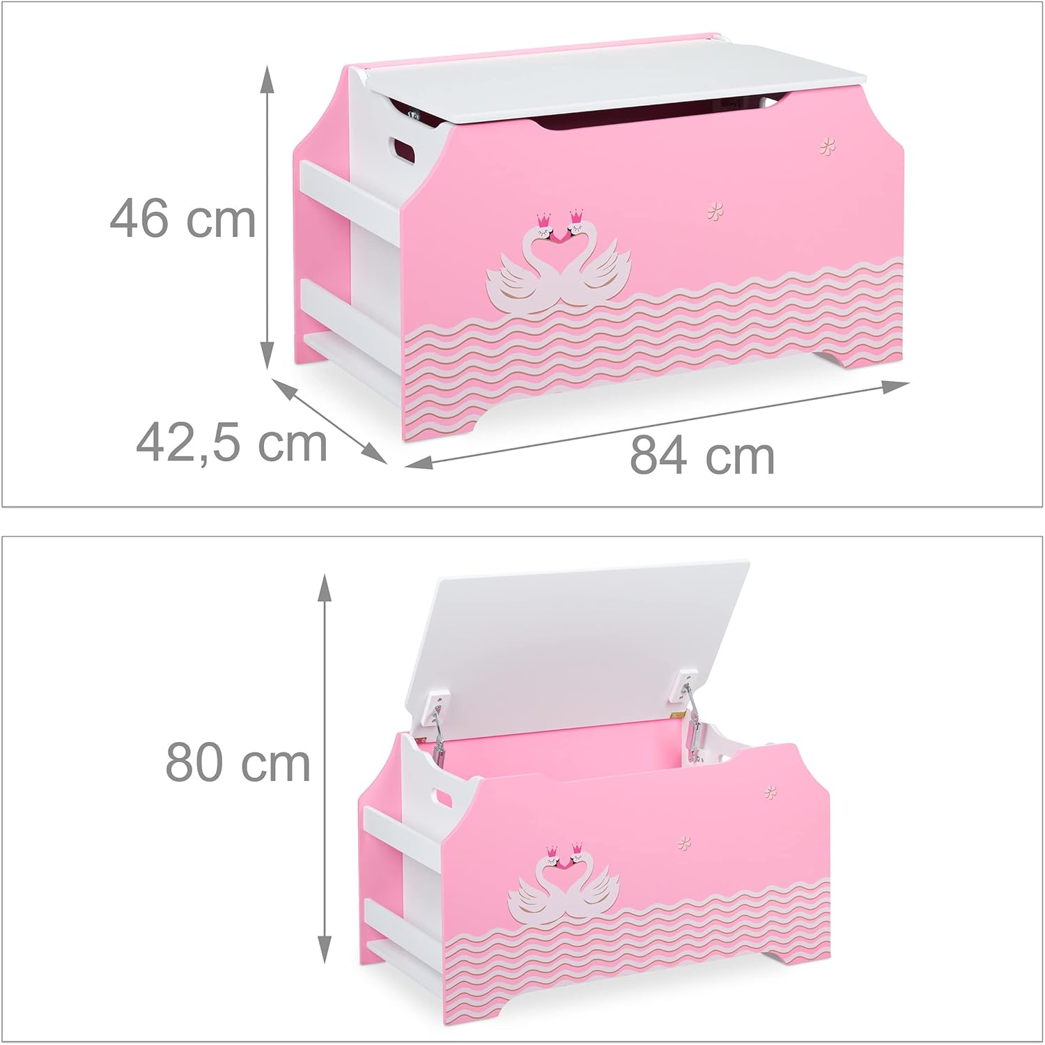 Relaxdays Cassapanca Organizer Portagiochi 46x84x42,5cm - immagine 4