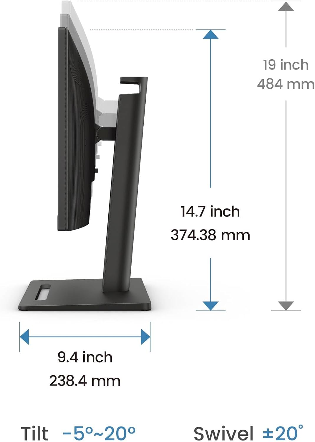 BenQ GW2490T 23,8" IPS 1080p Home Office Monitor, FHD, 100 Hz, ergonomisch design, 99% sRGB, VESA, HDMI, DP, B.I., Flicker Free, Low Blue Light, ePaper, Coding-modus, TÜV Rheinland Certified - immagine 5