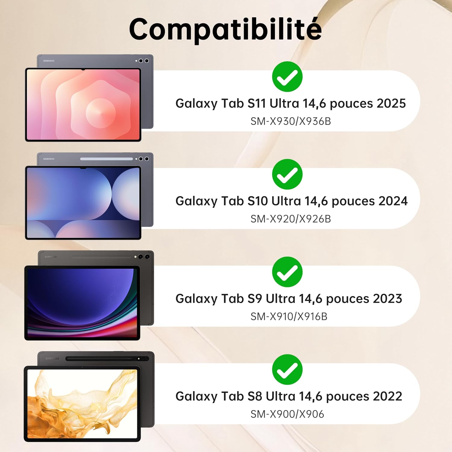 Tastiera AZERTY per Samsung Galaxy Tab Ultra 14.6", Nero - immagine 2