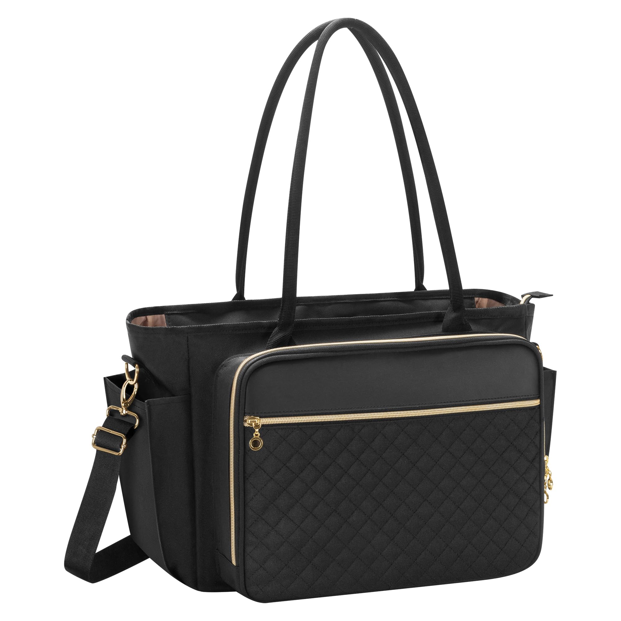 Luxja Borsa per Insegnante con Tasca Portadocumenti, Nero