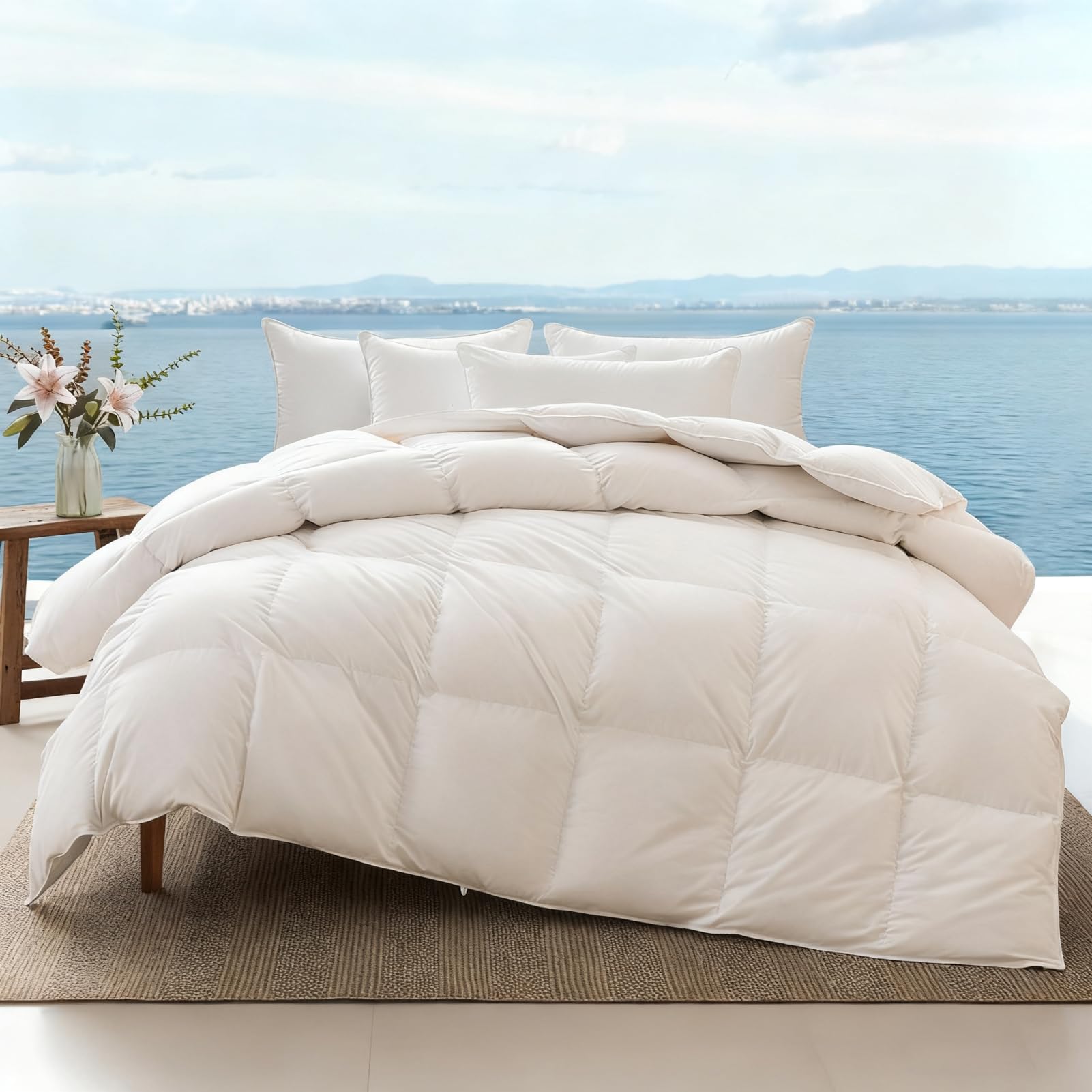 Apsmile Piumino Estivo Matrimoniale 50% Piuma d'Oca