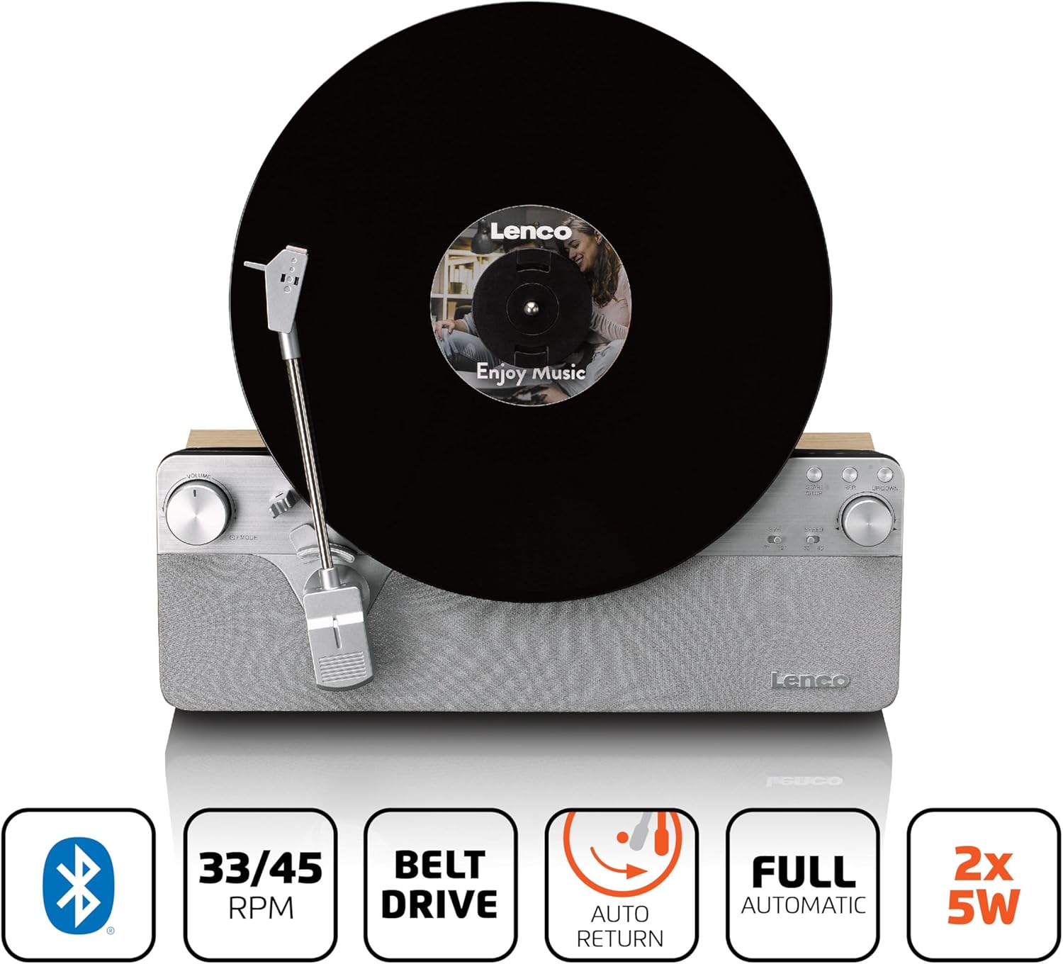 Lenco LSA-071SI - Giradischi Verticale Automatico, Argento - immagine 2