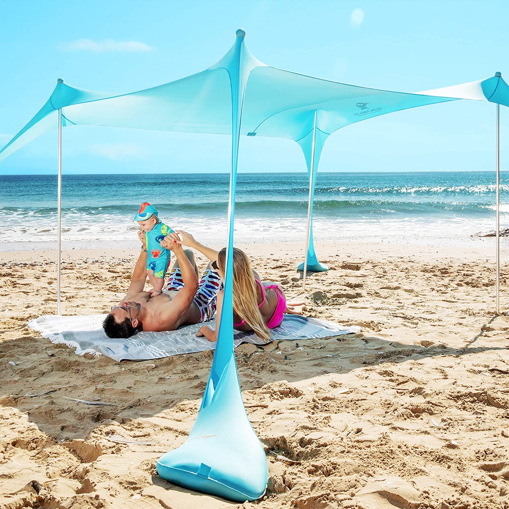 Sun Ninja Tenda da Spiaggia Portatile - Parasole Pop Up Grande