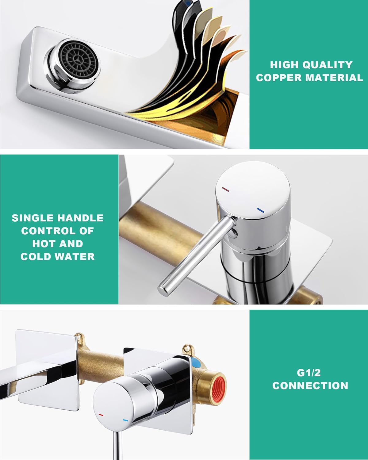 Arcora Rubinetto da Bagno a Incasso, Oro - immagine 4