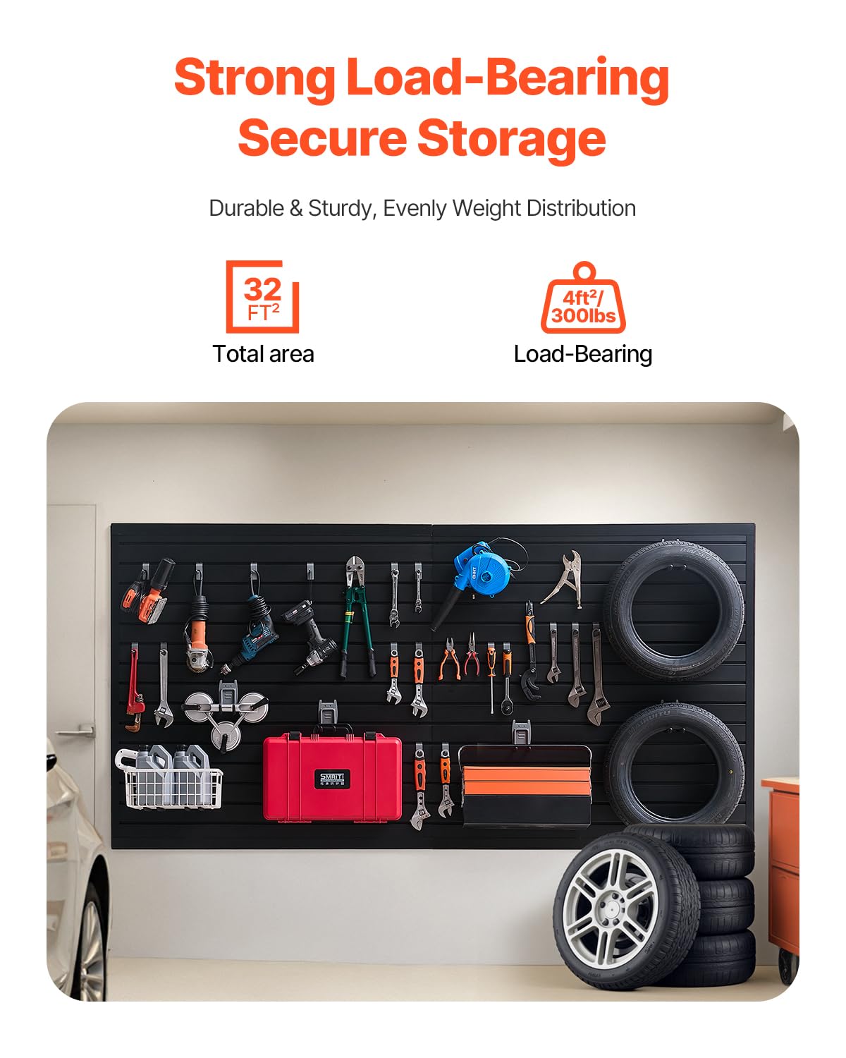 VEVOR Pannelli a Doghe per Garage Modulari, Nero - immagine 2