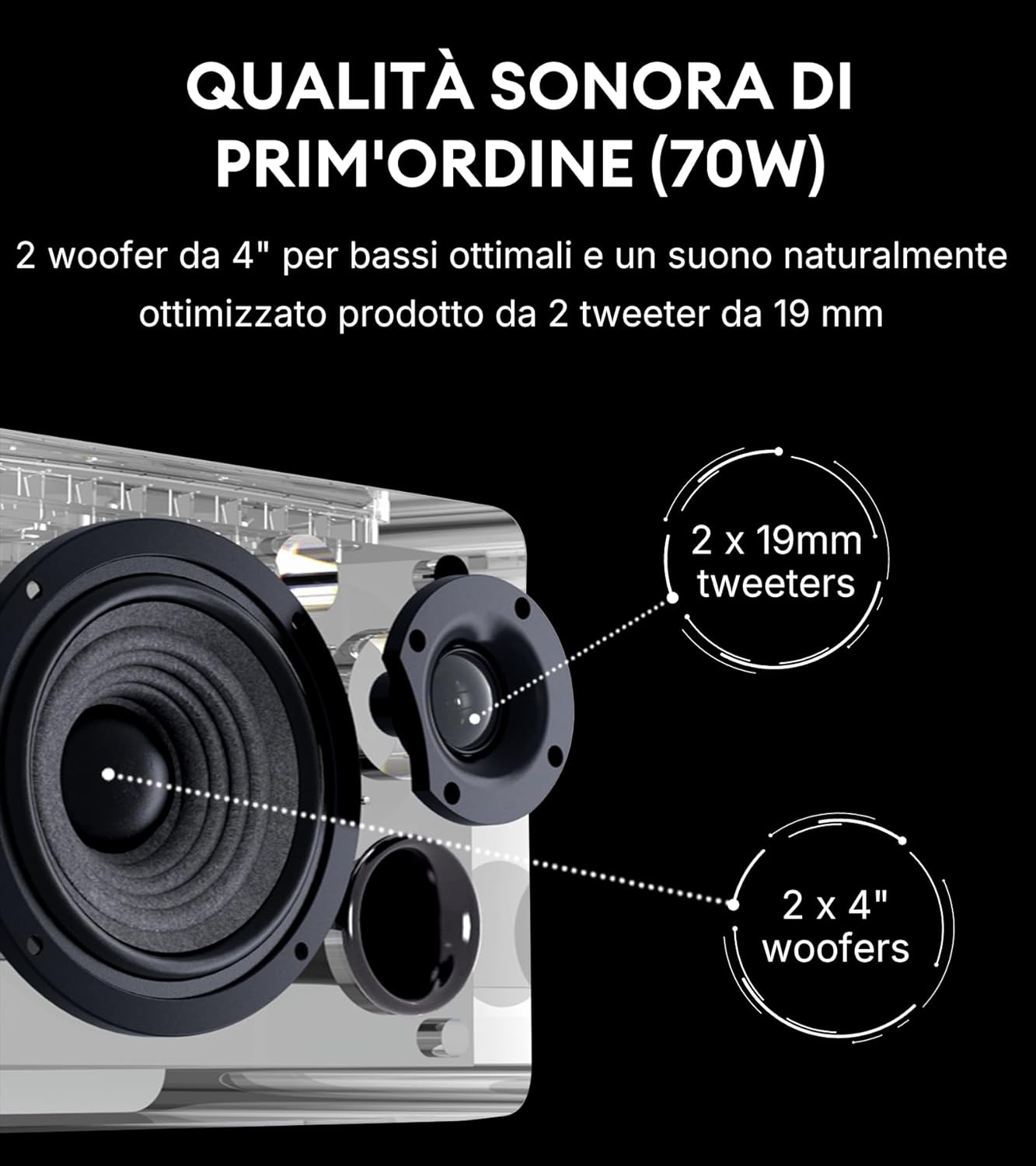 ALTAVOZ EDIFIER D12 2.0 BLANCO BLUETOOTH RETAIL D12-WT - immagine 3