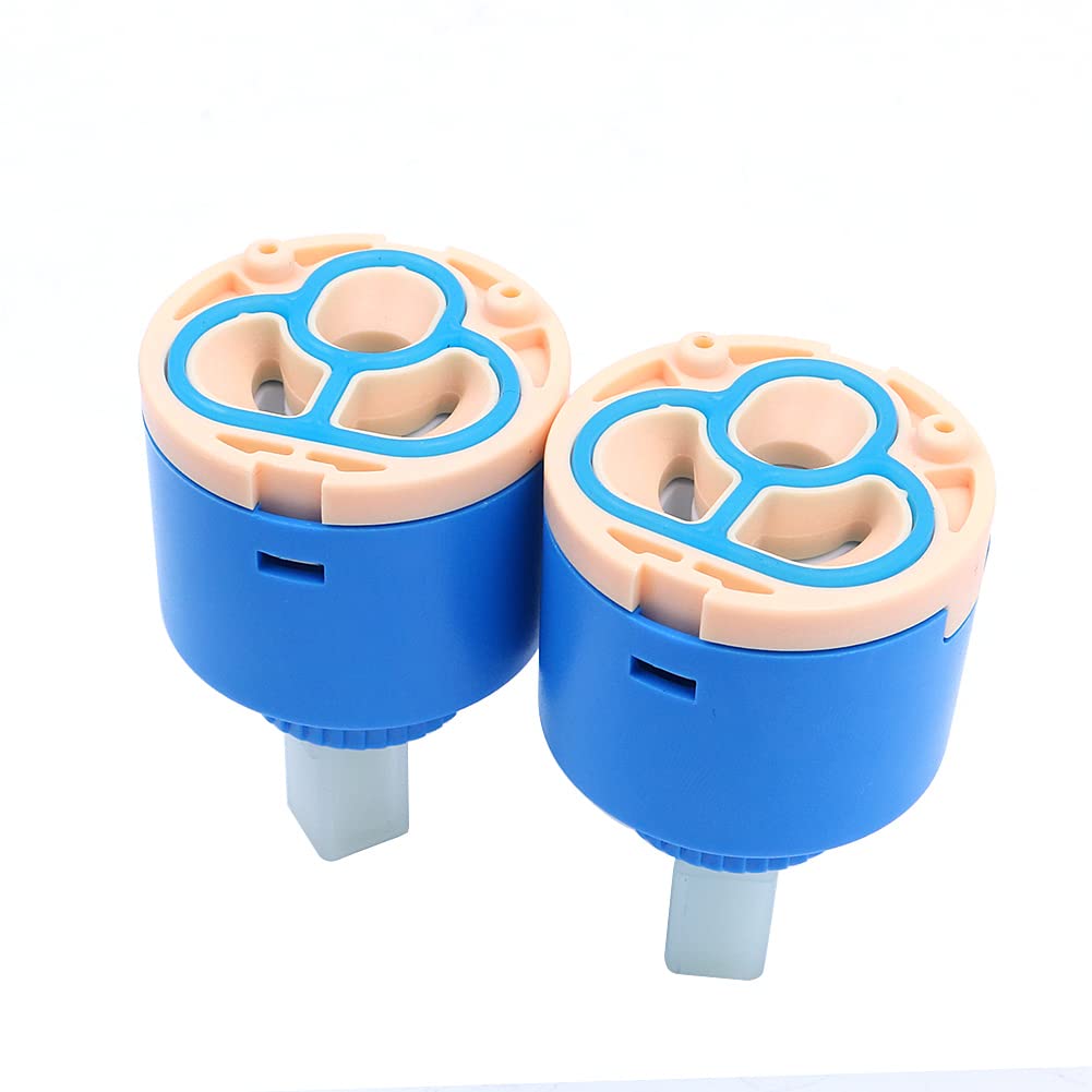 2 cartucce di ricambio per rubinetto, cartuccia a disco in ceramica, rubinetto miscelatore per acqua, controllo interno, valvola per rubinetto a cascata, 40 mm
