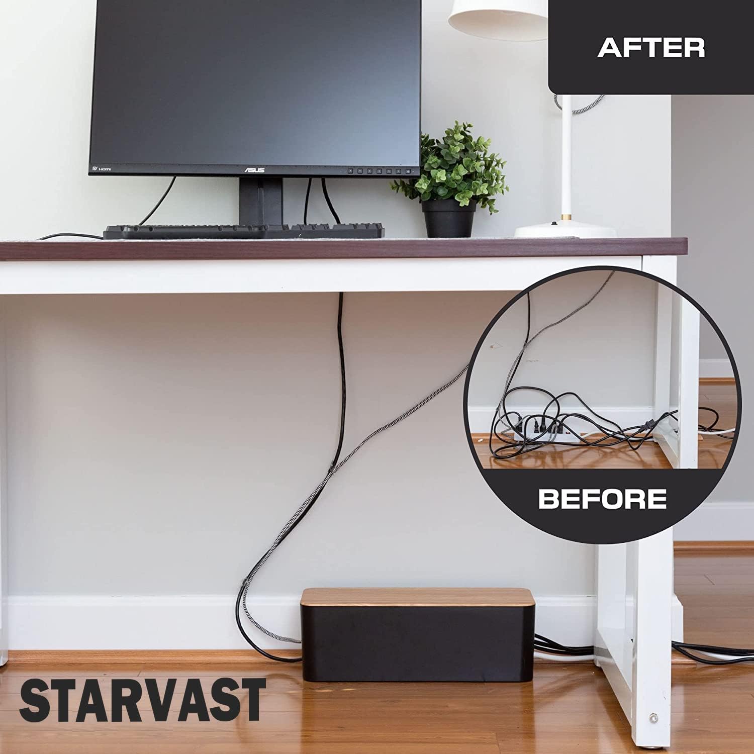 Senenqu Set 3 Scatole Porta Cavi Nere - immagine 5