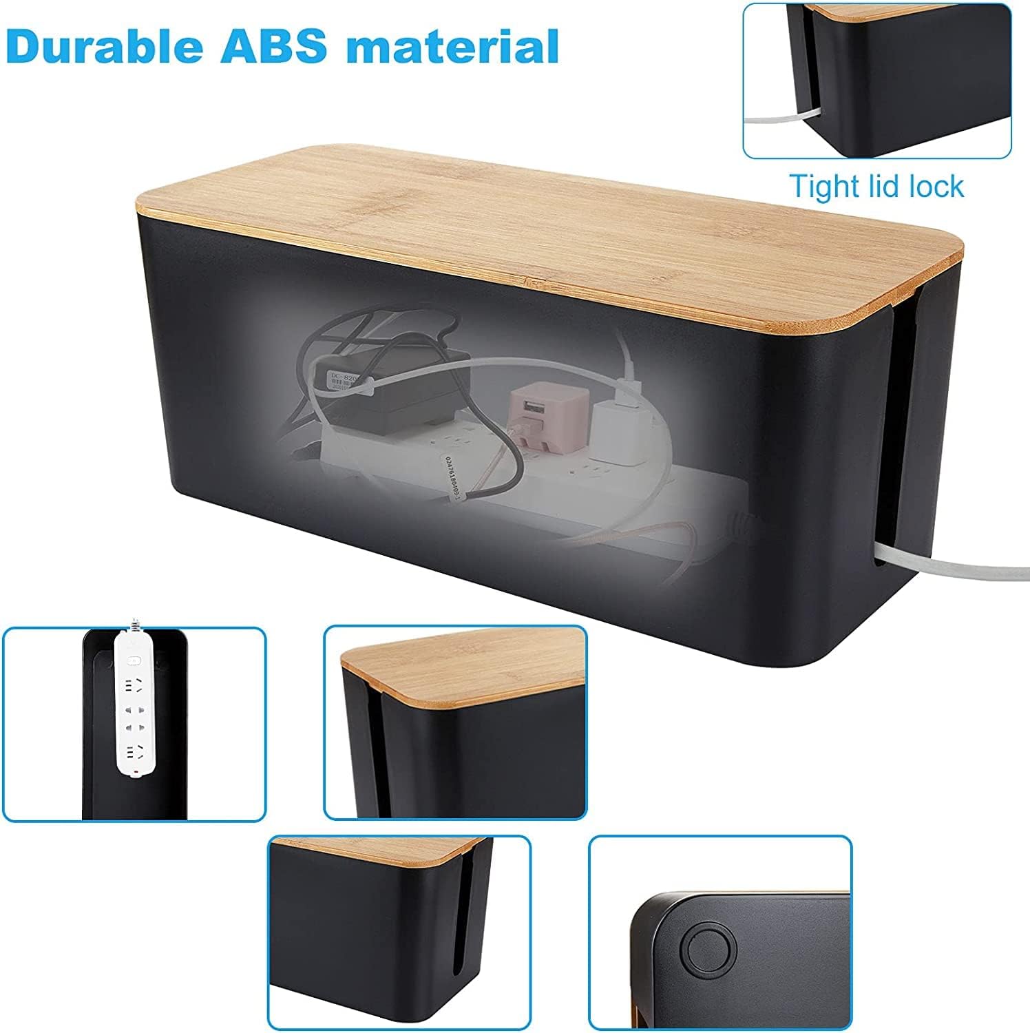 Senenqu Set 3 Scatole Porta Cavi Nere - immagine 6