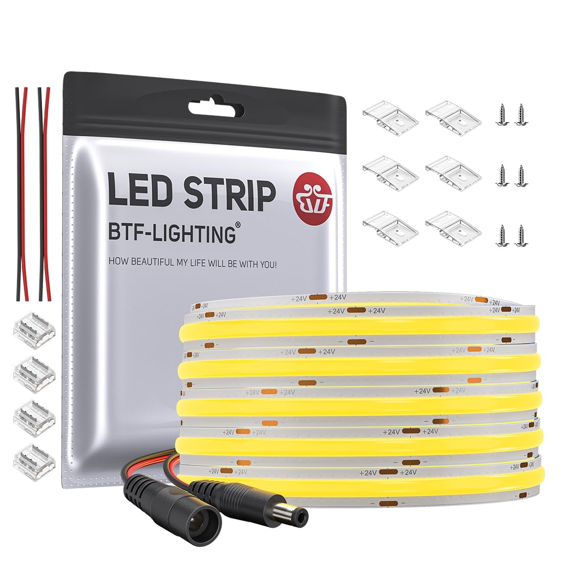 Btf-lighting FCOB COB Striscia LED 10M DC24V