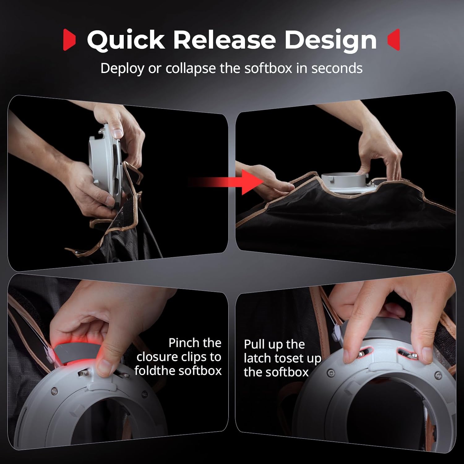 SMALLRIG FS-6090 Quick-Setup Folding Strip Softbox 5369 - immagine 2