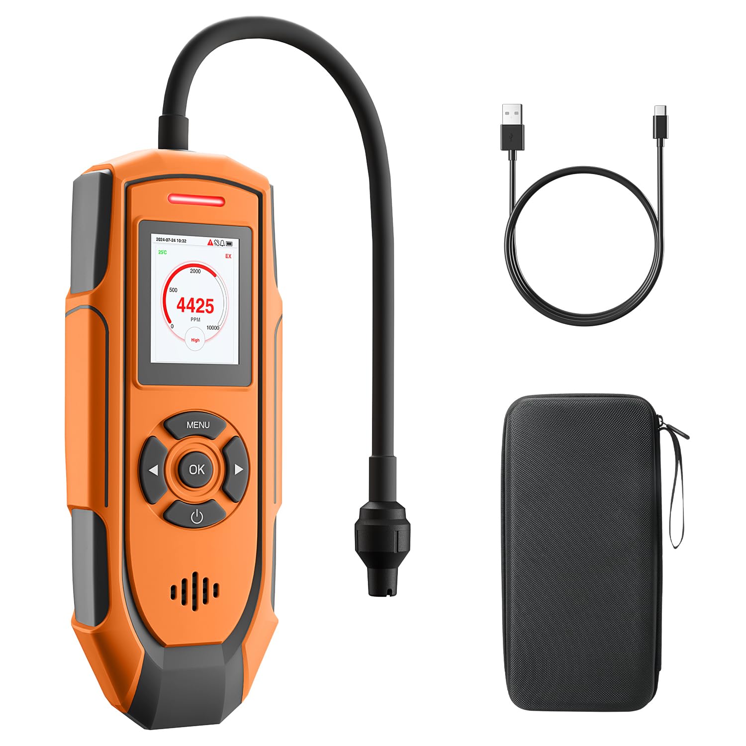 Toptes Rilevatore di Gas Ricaricabile PT-990, Arancione