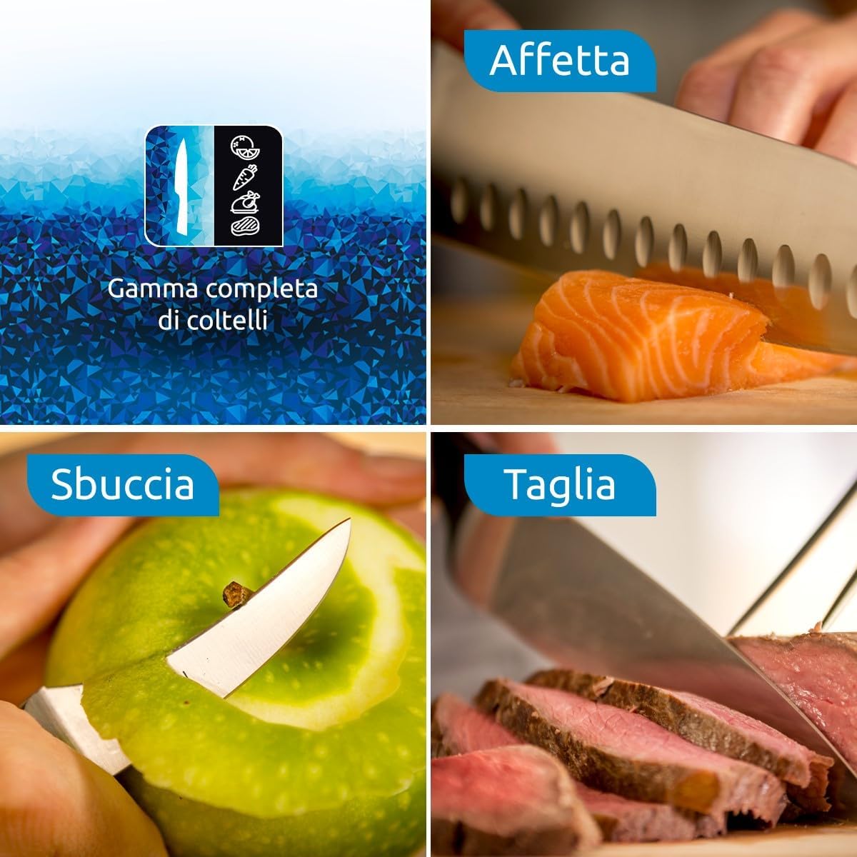 Lagostina Iceforce - Set 5 Coltelli da Cucina con Ceppo - immagine 3