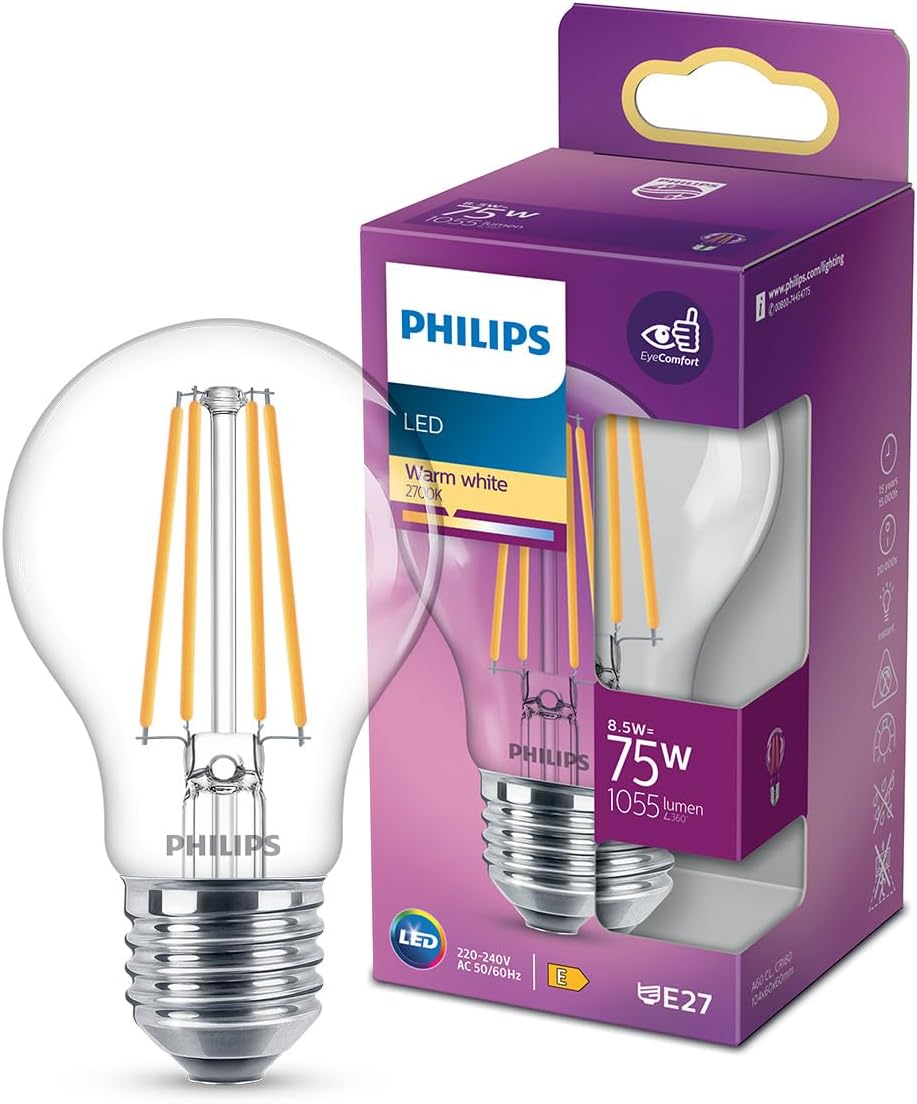 Philips ampoule LED Equivalent 75W E27 Blanc chaud non dimmable | Velz