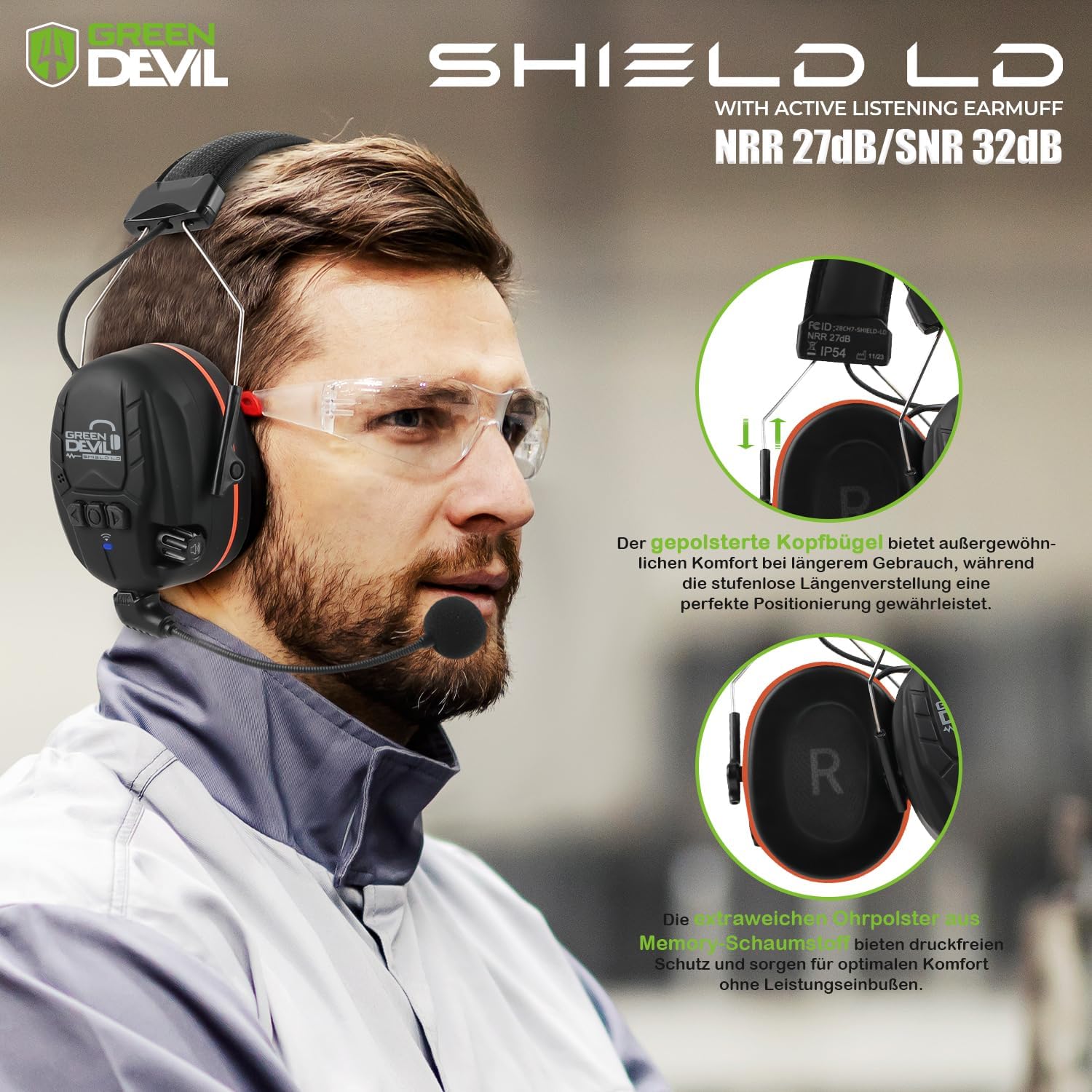 GREEN DEVIL Shield LD - Cuffie Protezione Udito - immagine 5