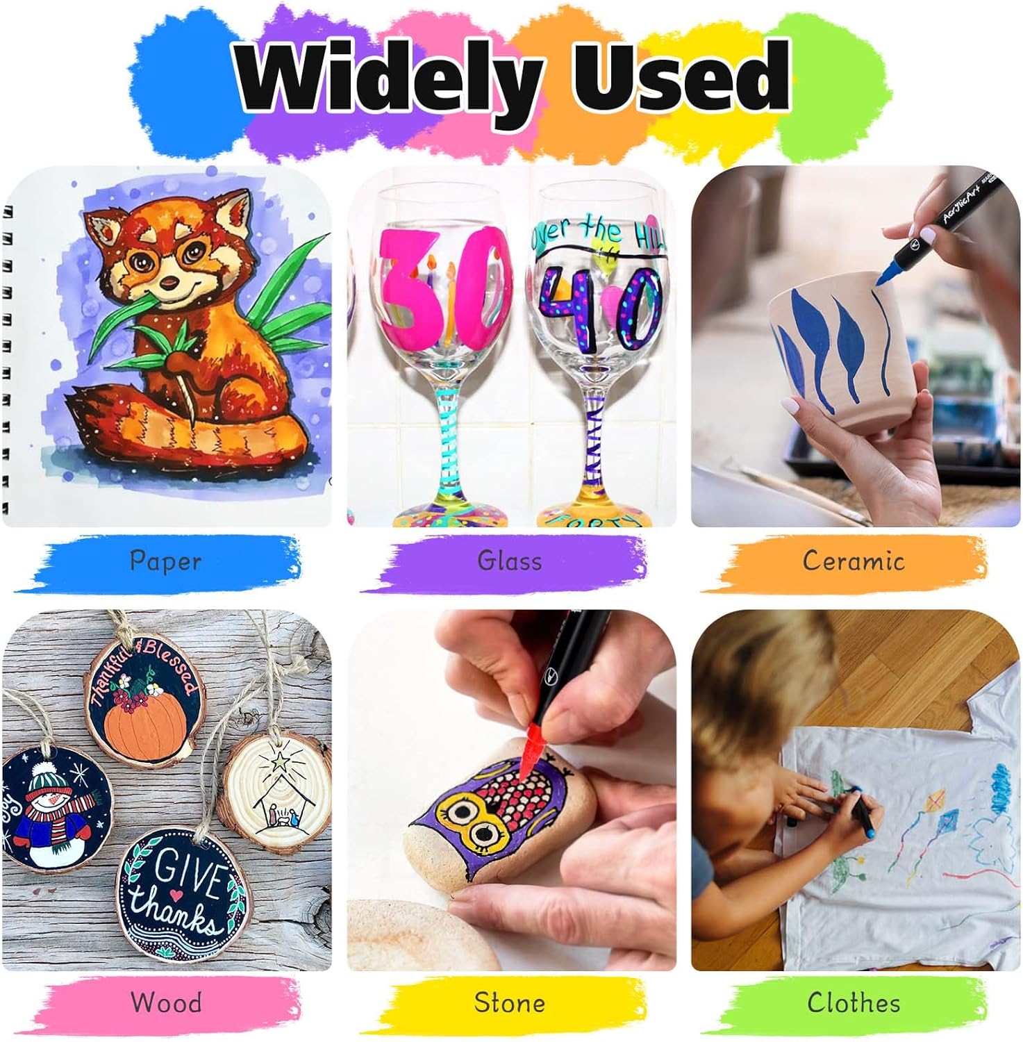 Diboniur 24 Colori Pennarelli Acrilici Doppia Punta - immagine 5