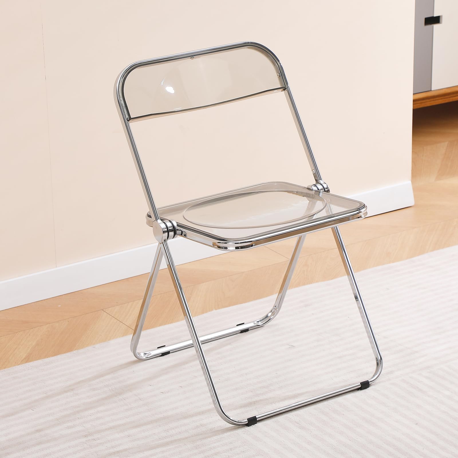 Sedia Pieghevole in Acrilico Trasparente, Grigio